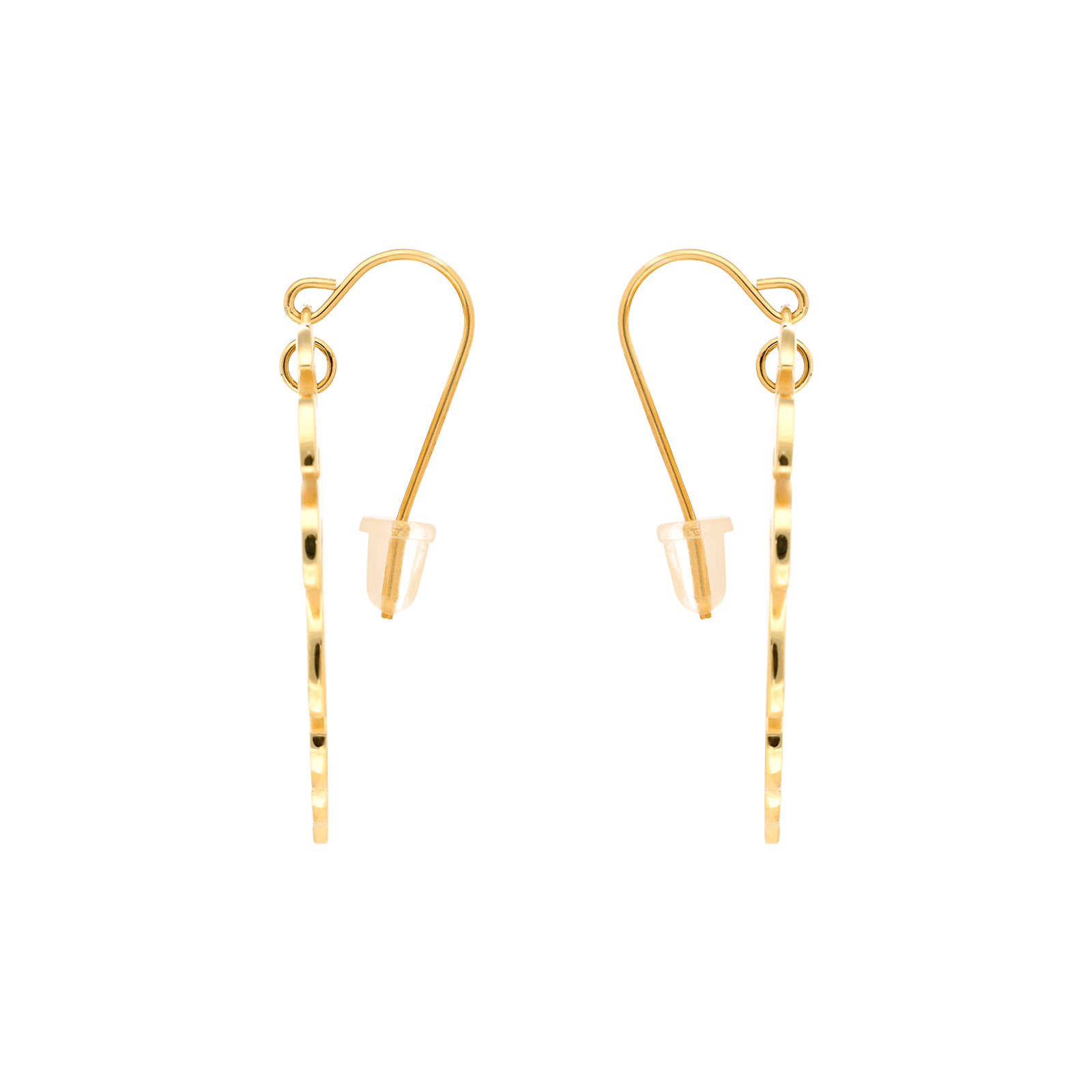boucles d'oreilles callas acier doré feuille monstera ajouré