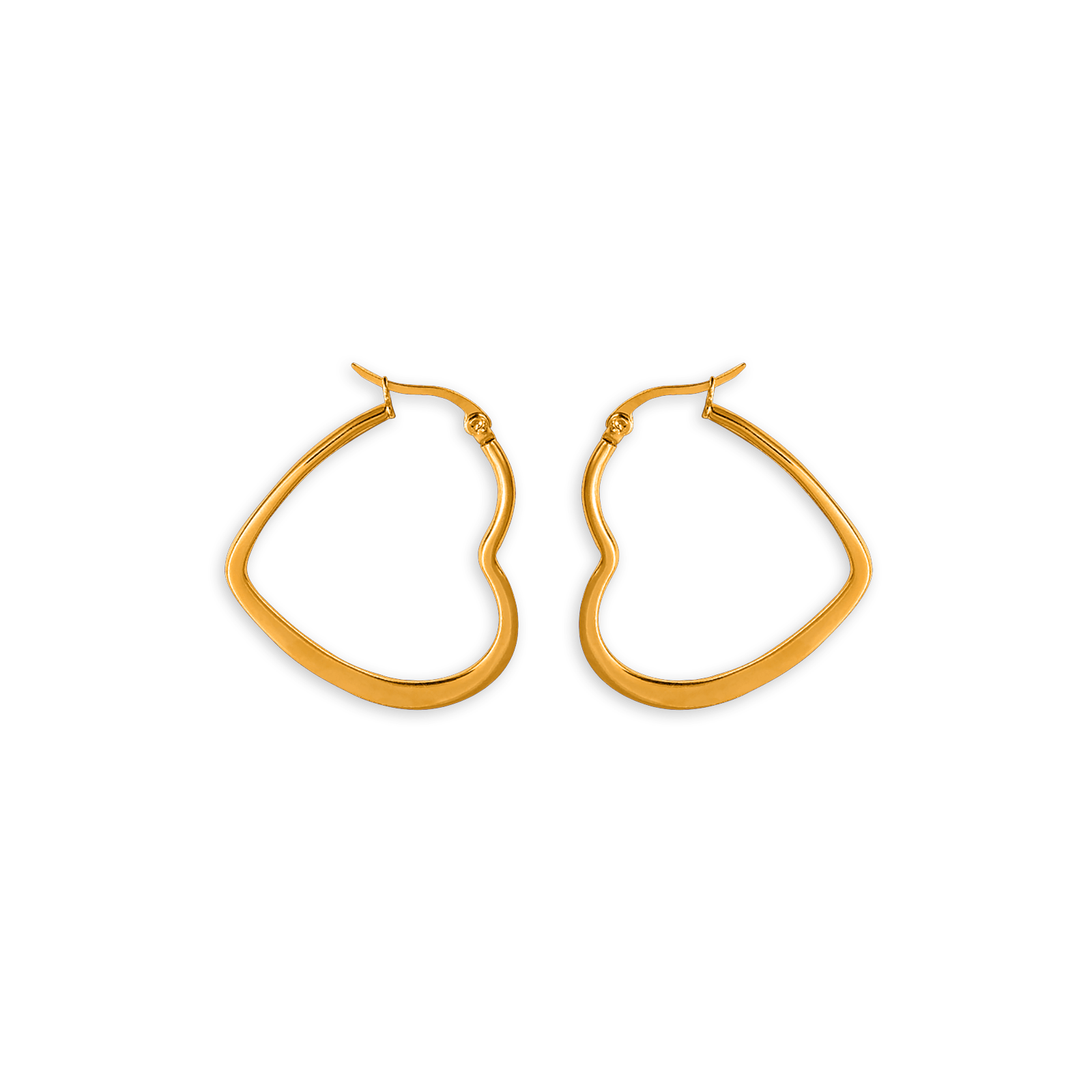 créoles acier jaune cœur 30mm
