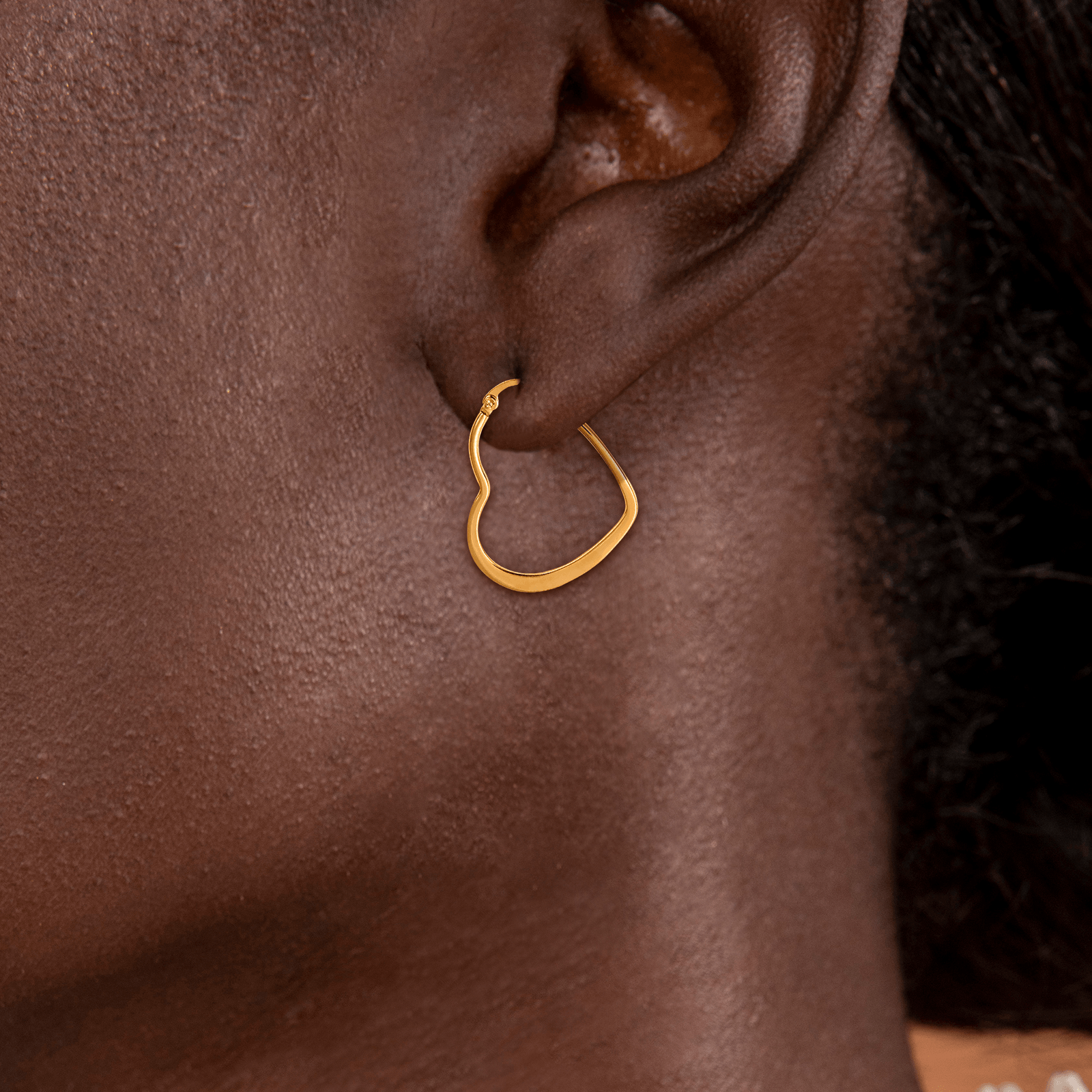 créoles acier jaune cœur 30mm