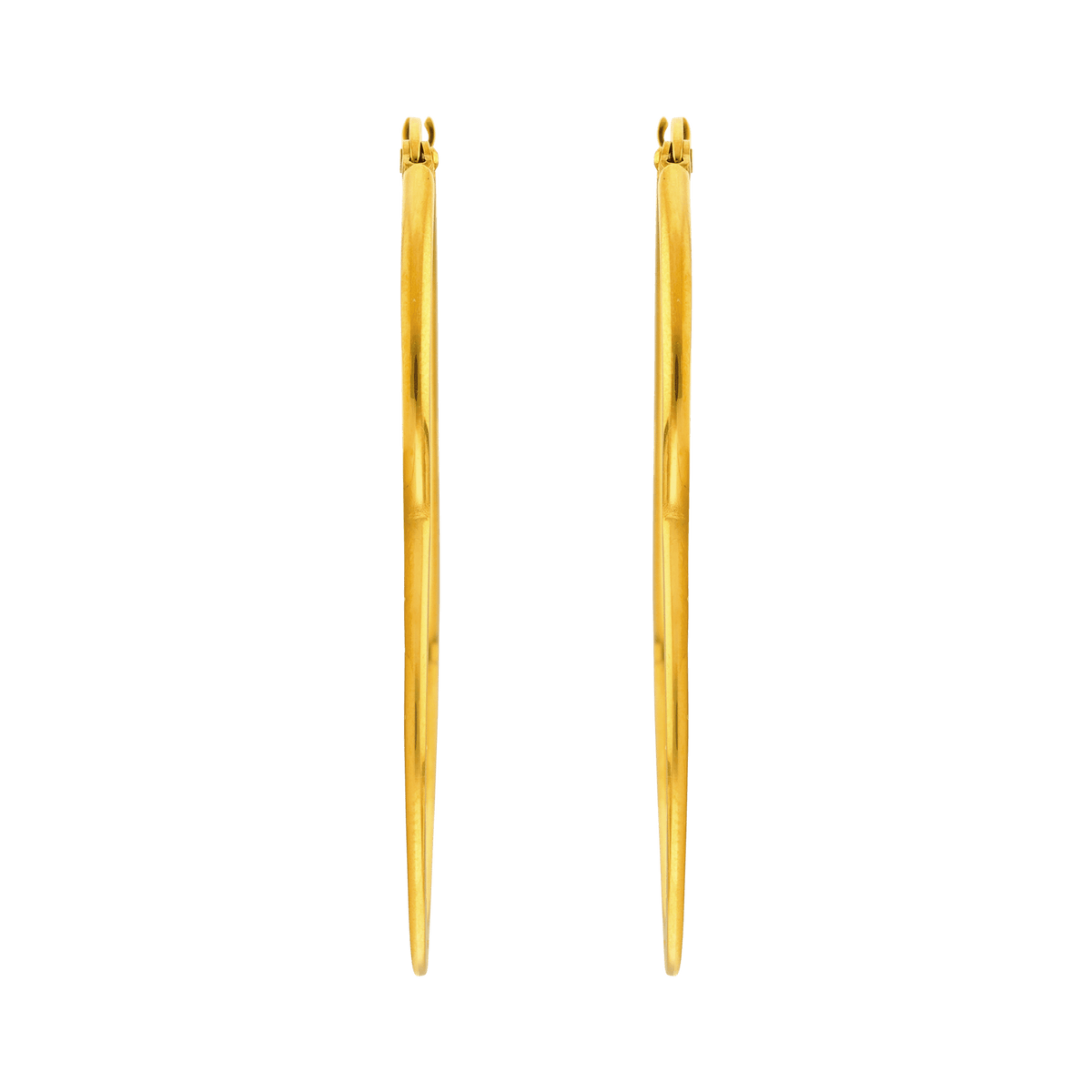 Créoles Acier Jaune Cœur 50mm Tube 3mm