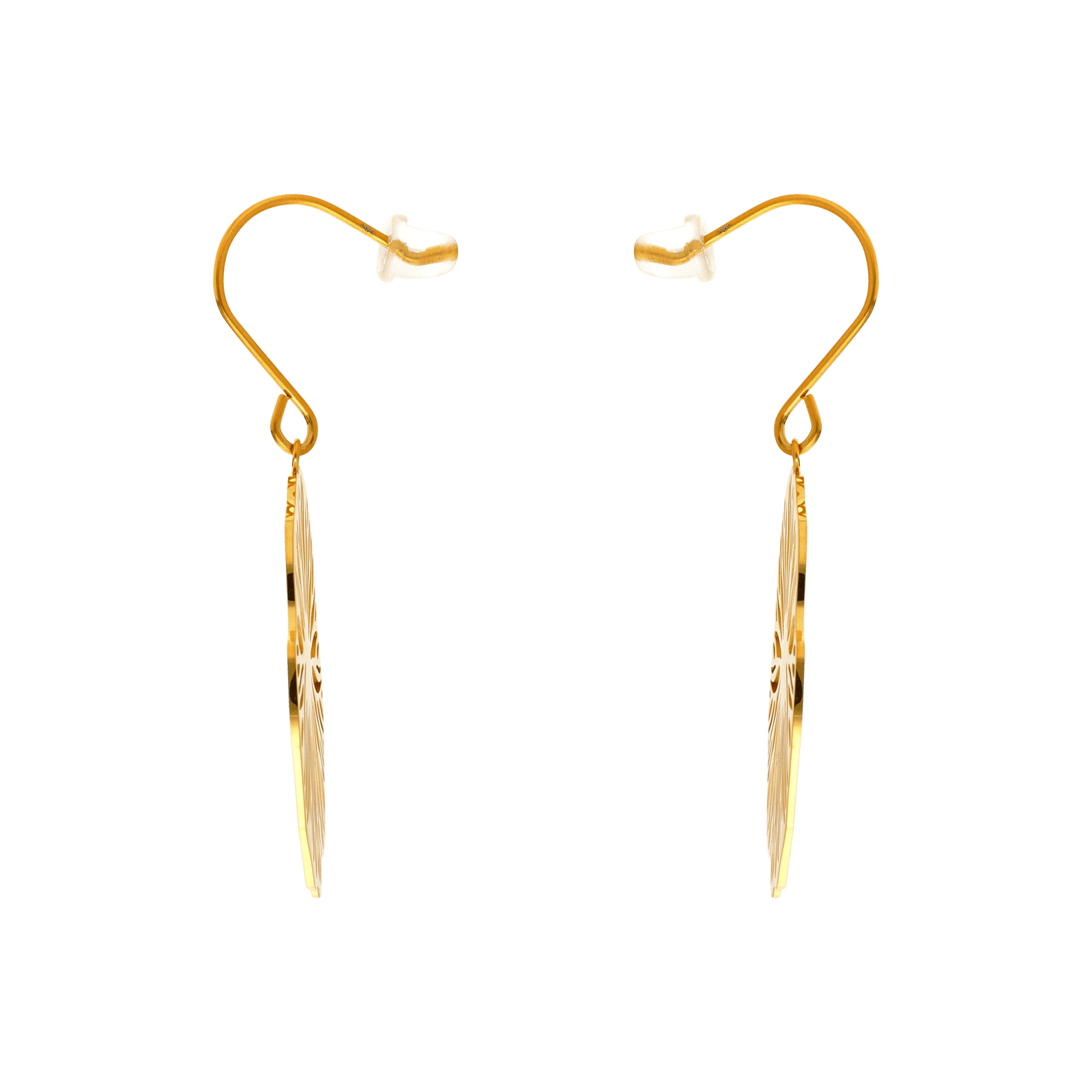 Boucles d'Oreilles Callas Acier doré Pendentif fleur ajouré