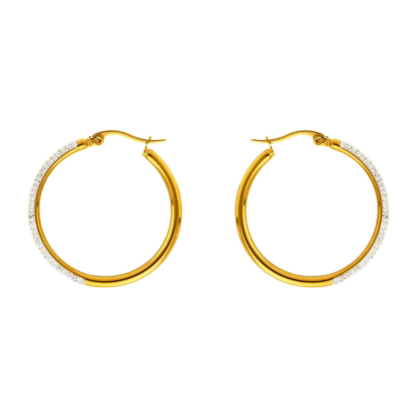 CREOLES CALLAS ACIER ET CRISTAL 28MM
