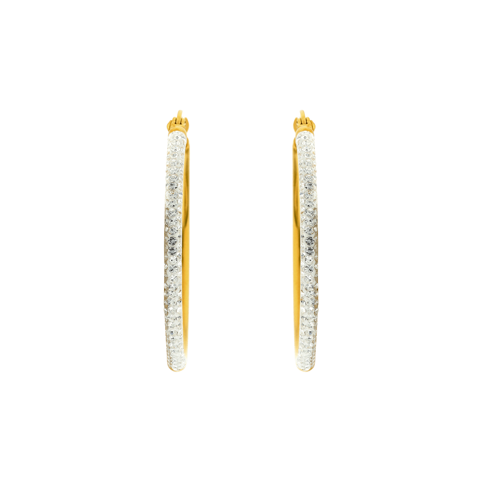 CREOLES CALLAS ACIER ET CRISTAL 28MM