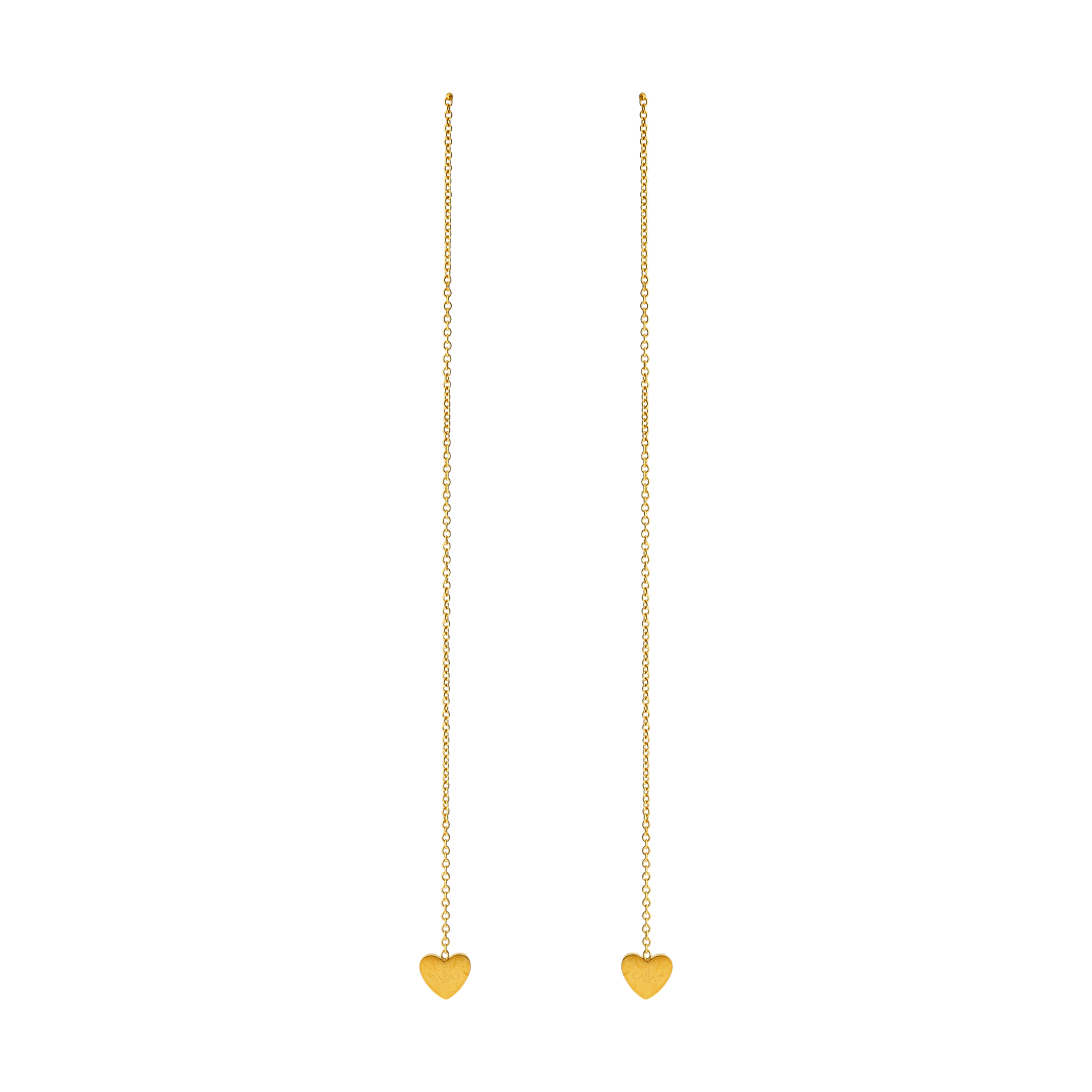 boucles d'oreilles callas acier doré guyanaise pendentif coeur