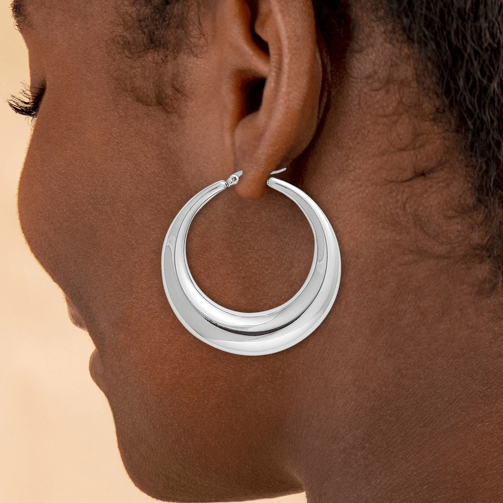 creoles acier 50mm