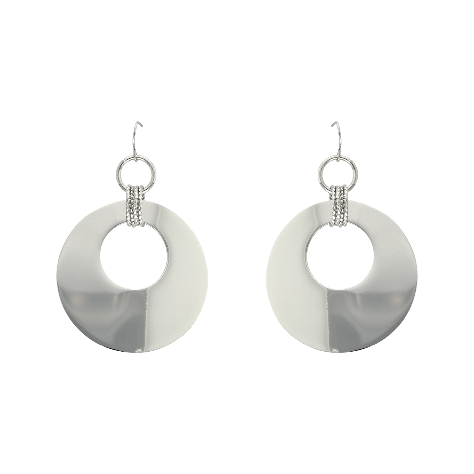 Boucles d'Oreilles Callas Acier motif Rond ajouré Lisse 45.5mm
