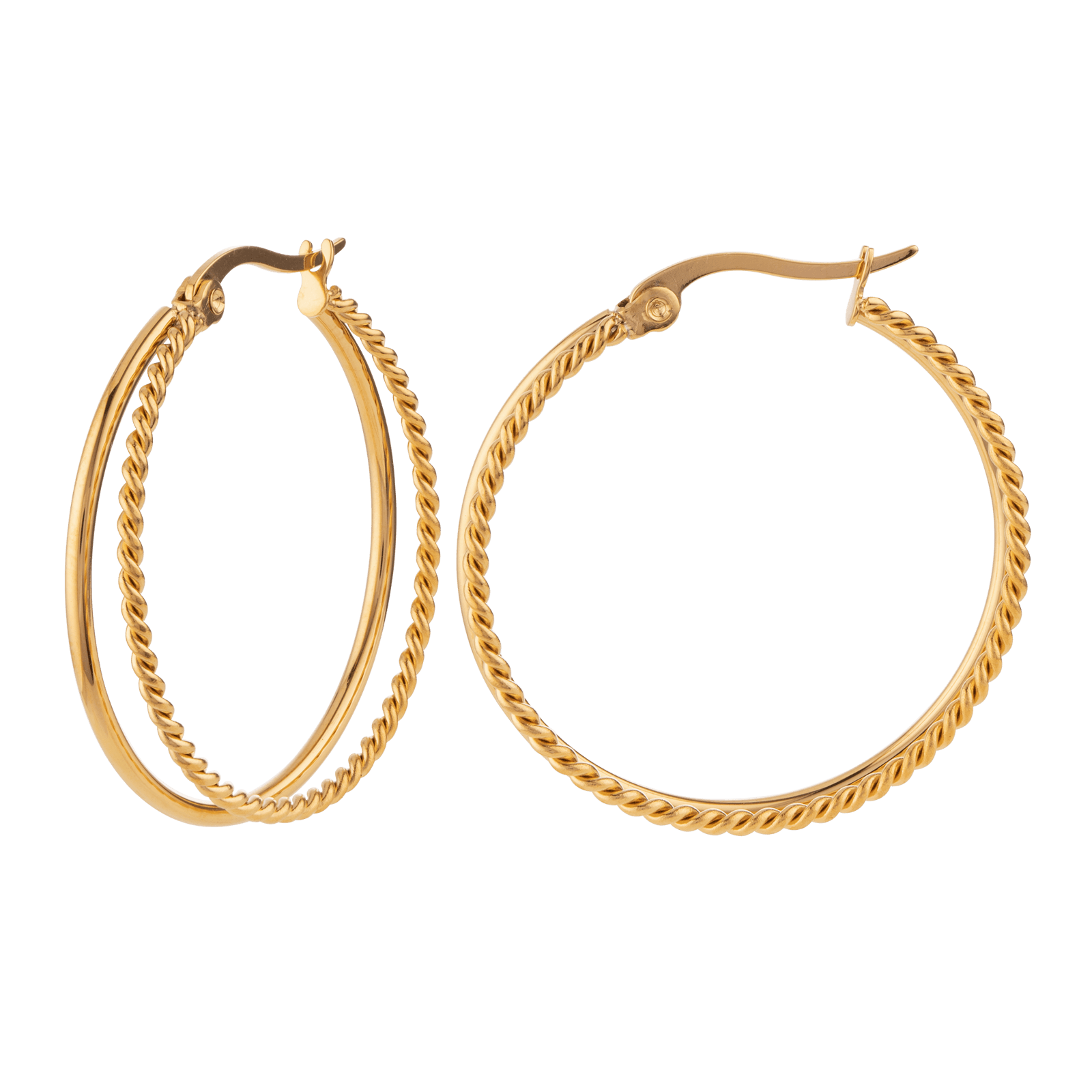 CREOLES CALLAS DouBLE FIL GODRONné  20MM