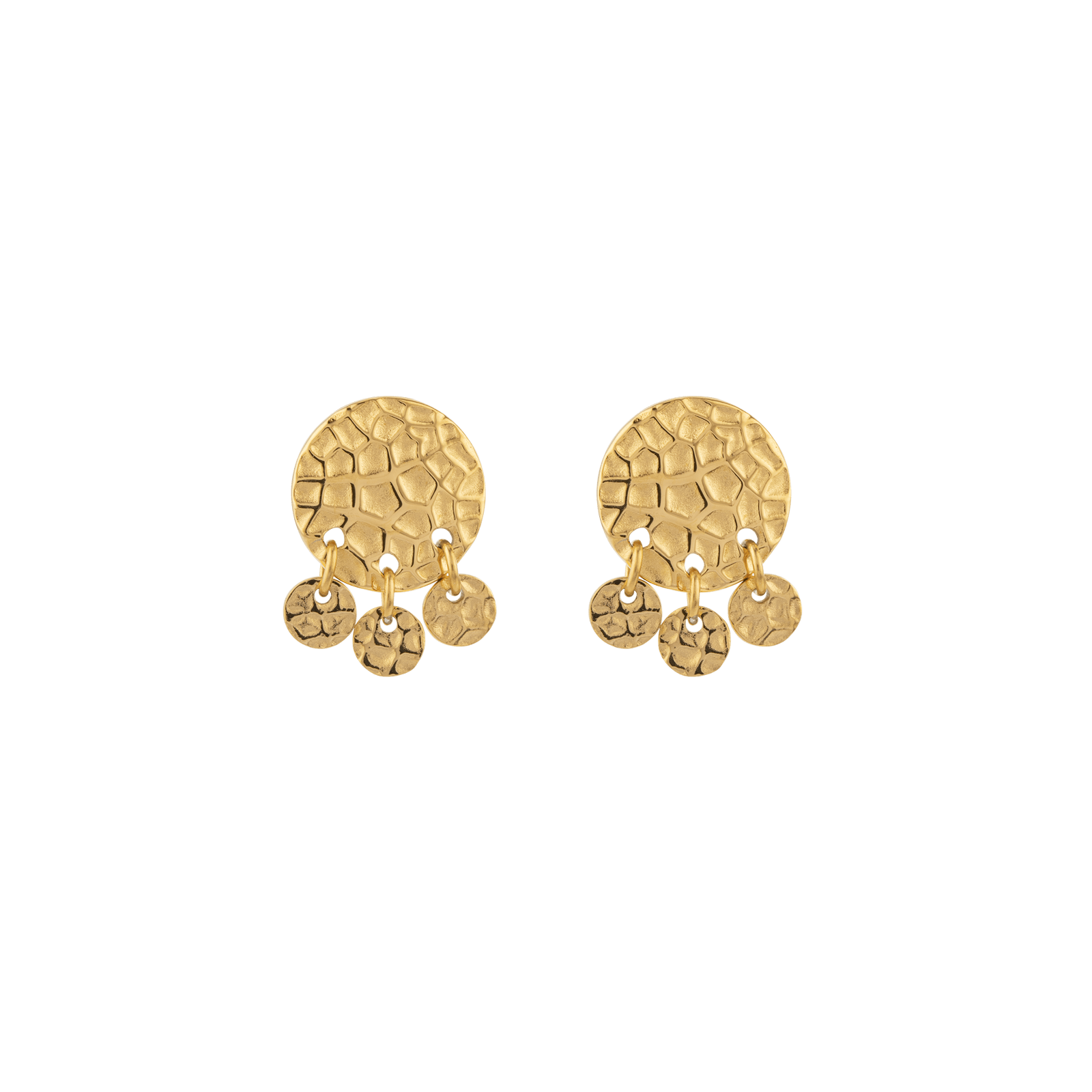 Boucles d'Oreilles Callas martelée et 2 pampilles