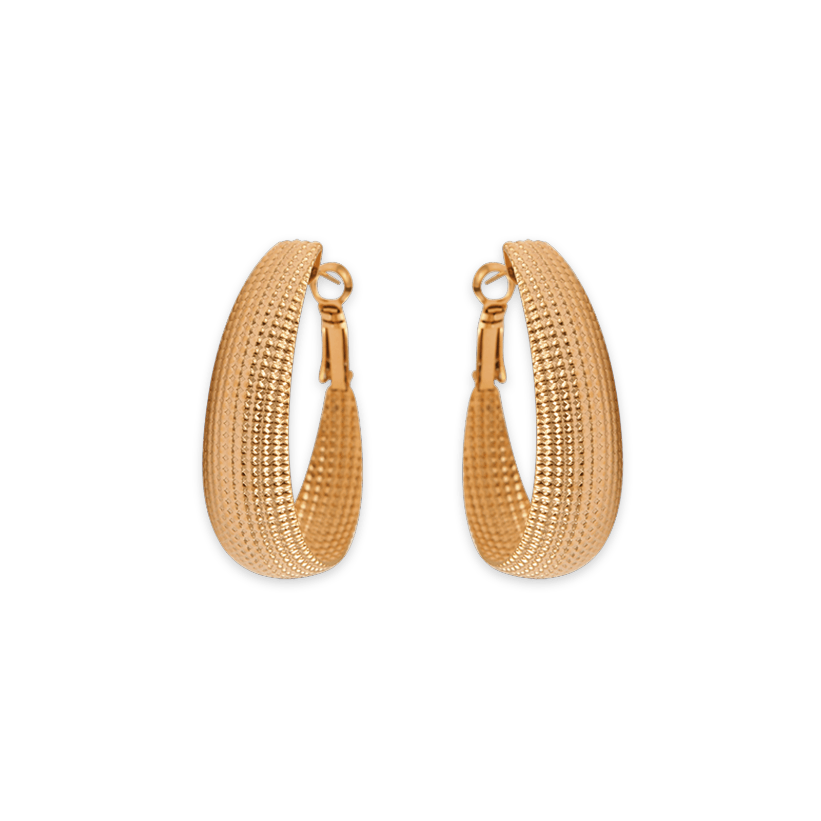 créoles acier jaune cubaines ovales  30*40mm
