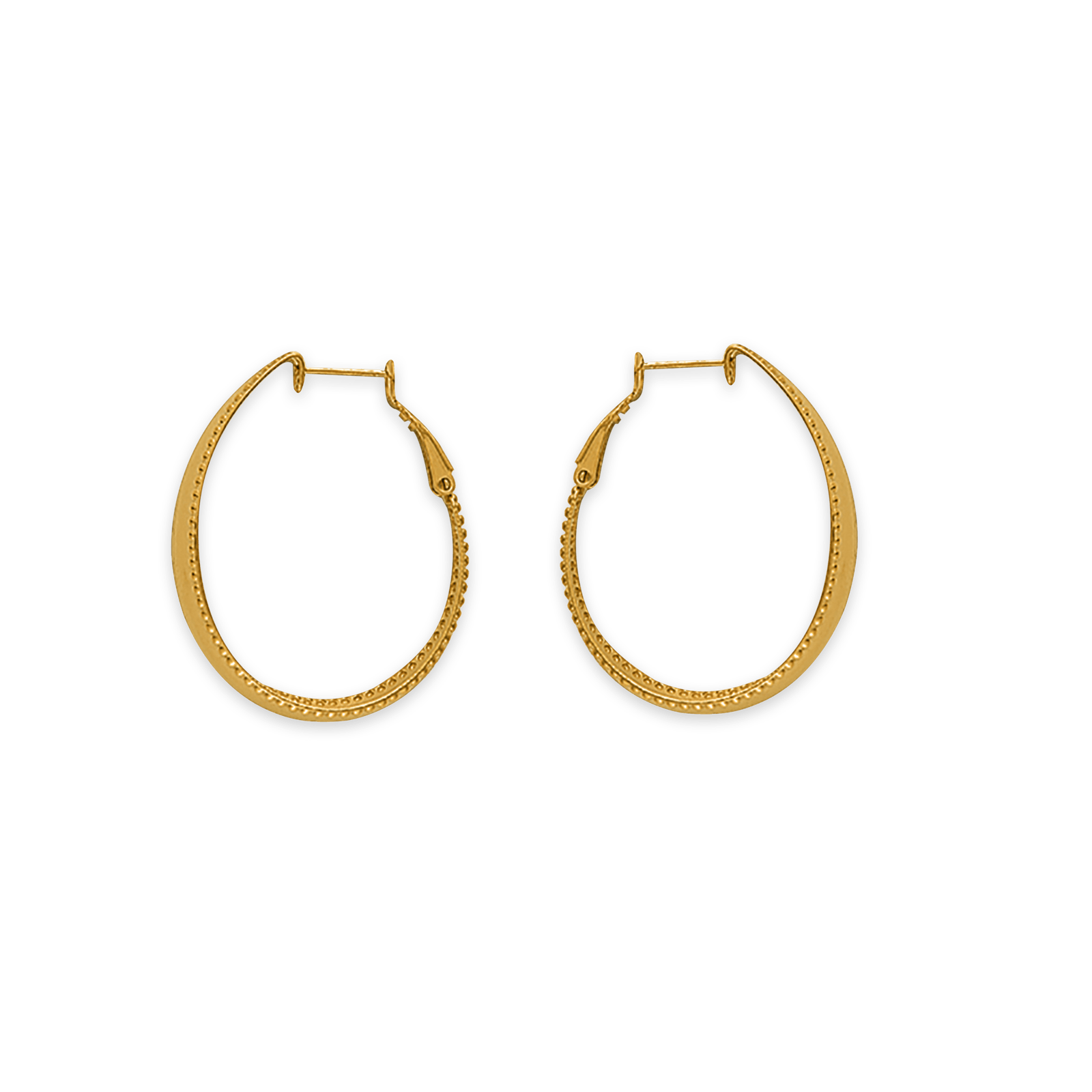 créoles acier jaune cubaines ovales 30*40mm