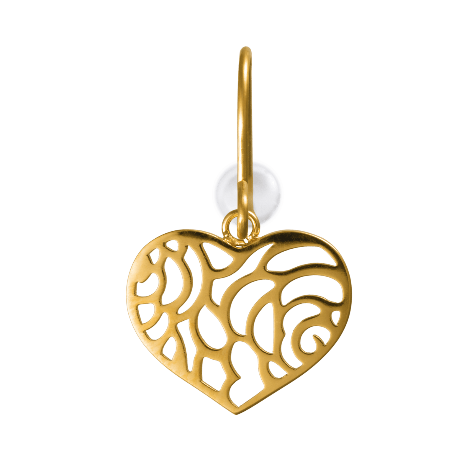 Boucles d'Oreilles Callas Pendentif coeur ajouré Acier doré