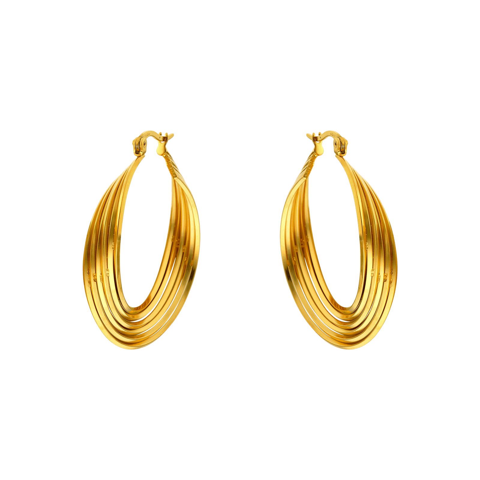créoles callas acier fil perle doré 30 mm