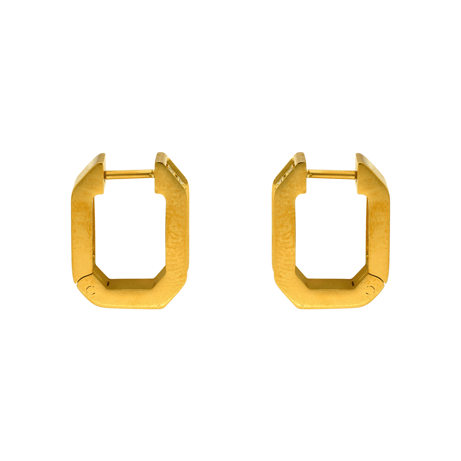 Créoles Callas rectangle 40 Oxyde de Zirconium Acier doré