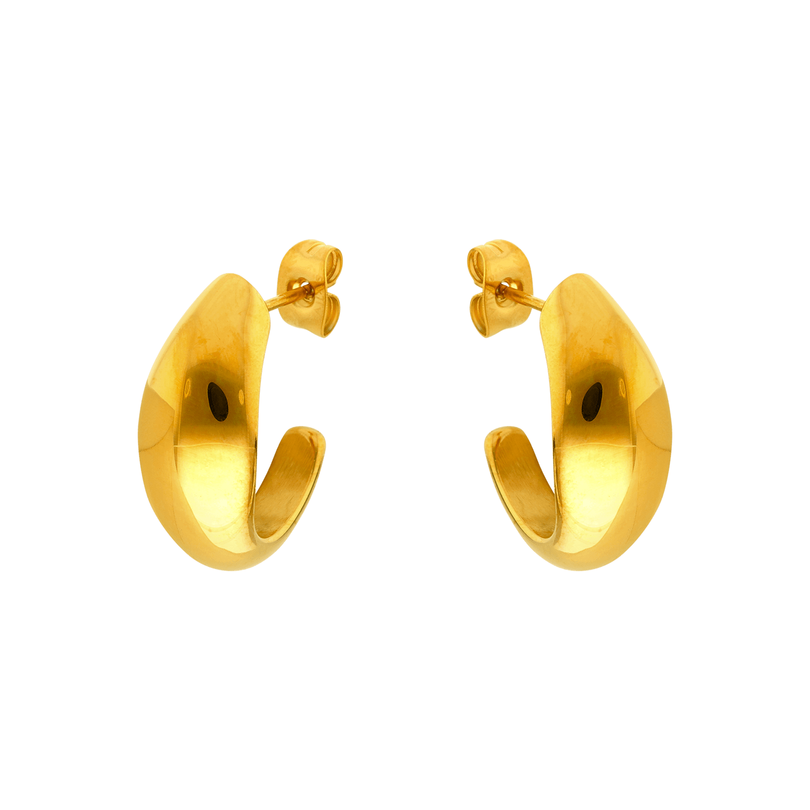 boucles d'oreilles demi créole fantaisie callas acier doré