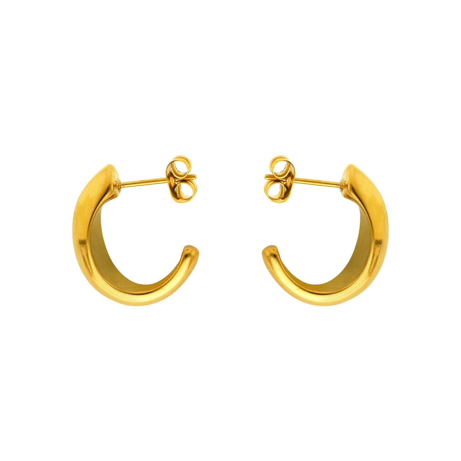 boucles d'oreilles demi créole fantaisie callas acier doré