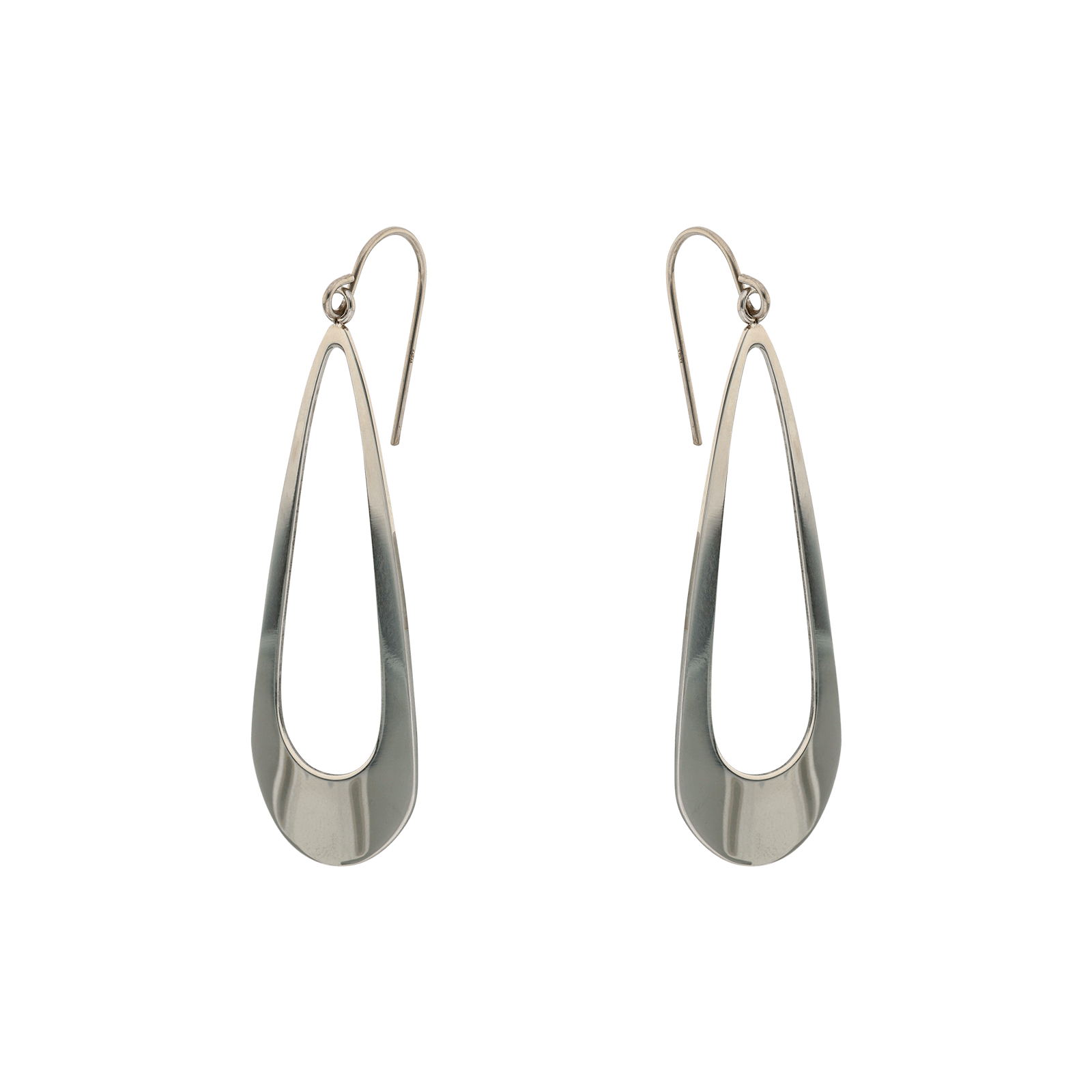 Boucles d'Oreilles Callas Acier Pendentif ovale ajourée
