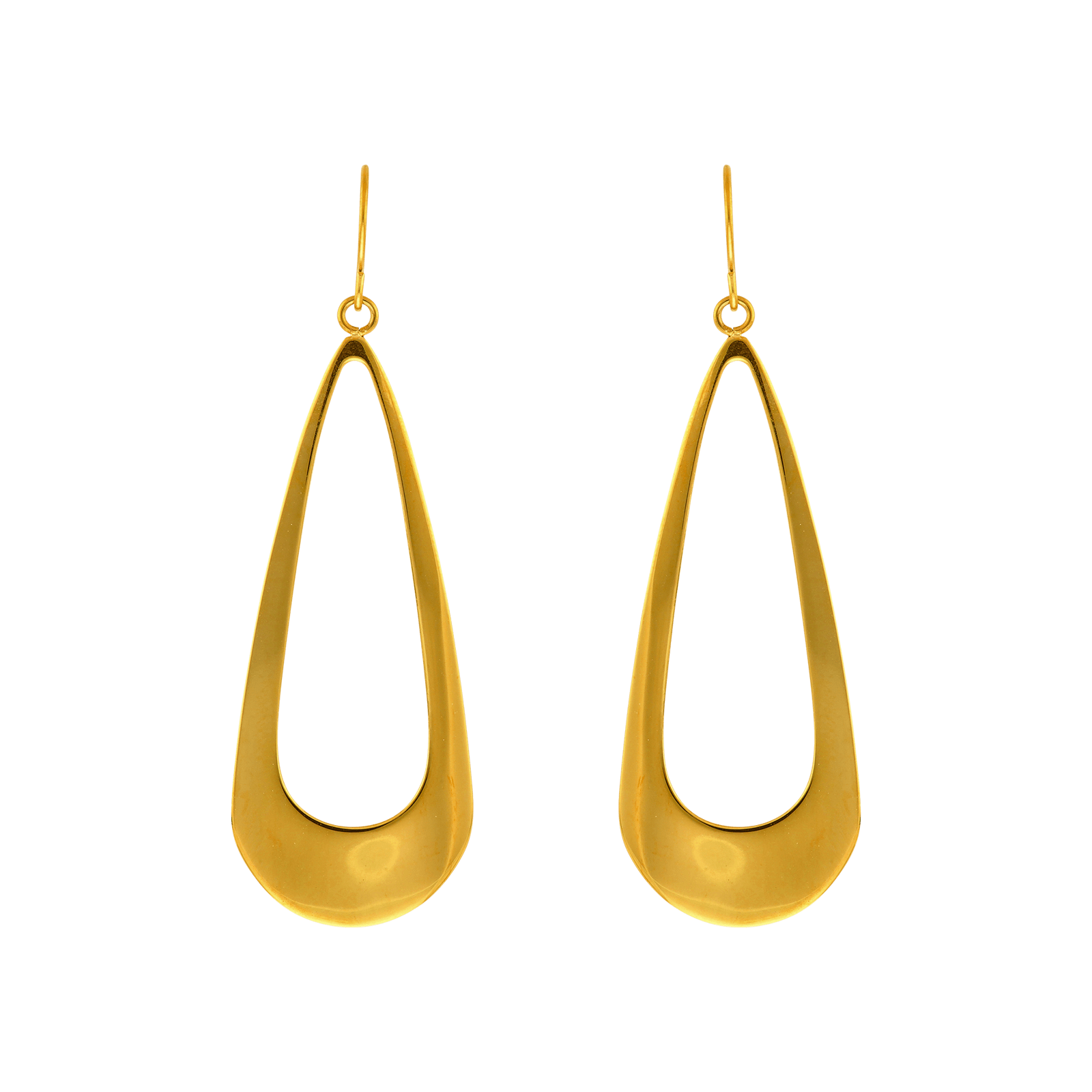 boucles d'oreilles callas acier pendentif ovale ajourée doré
