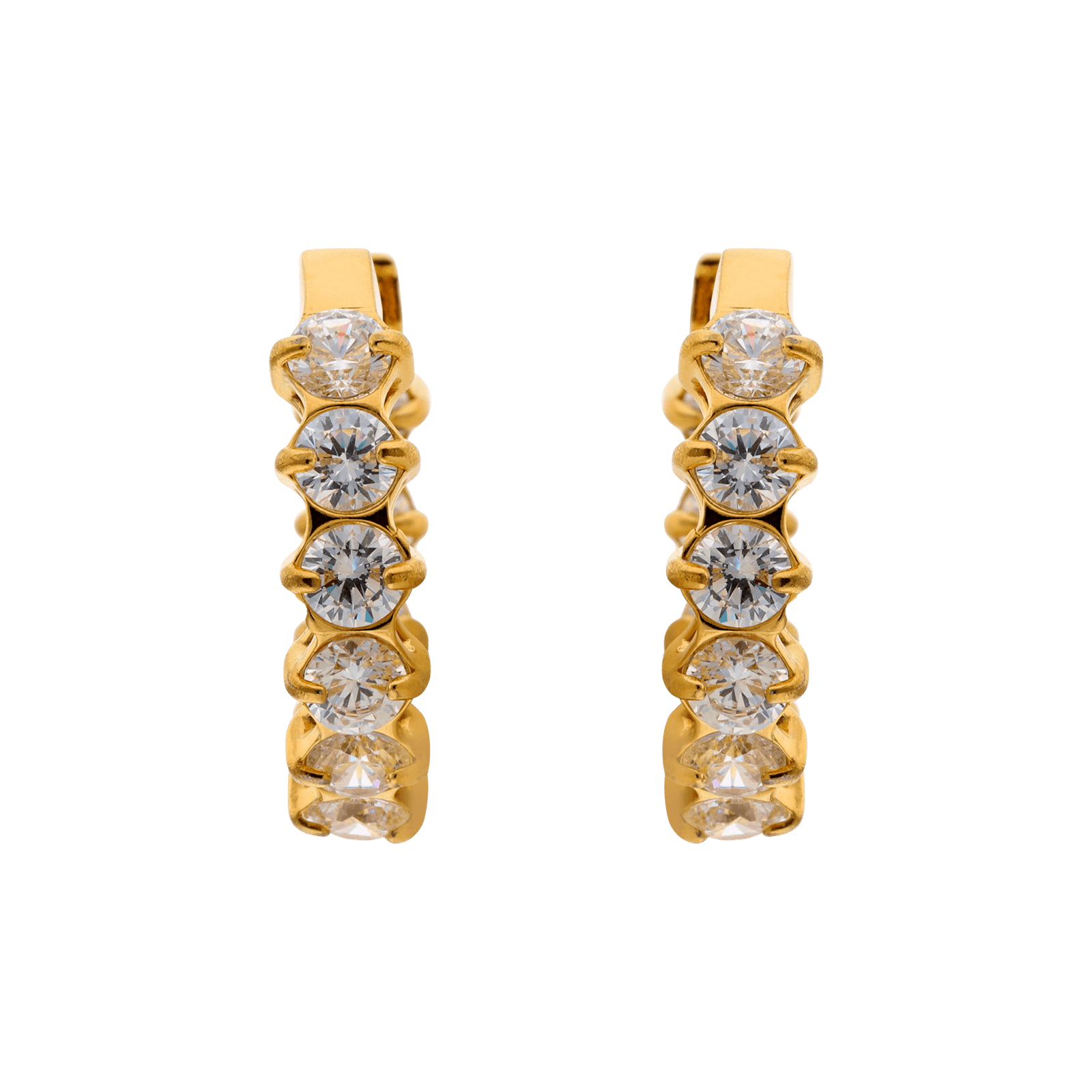 créoles callas acier doré zirconia cubique 19mm