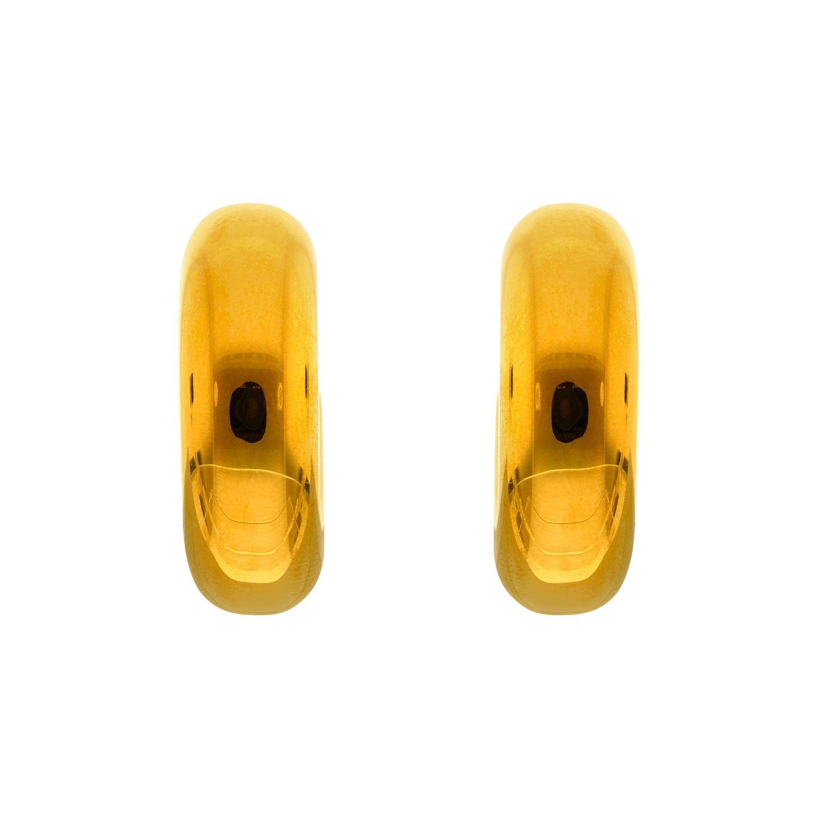 créoles tube large callas acier doré