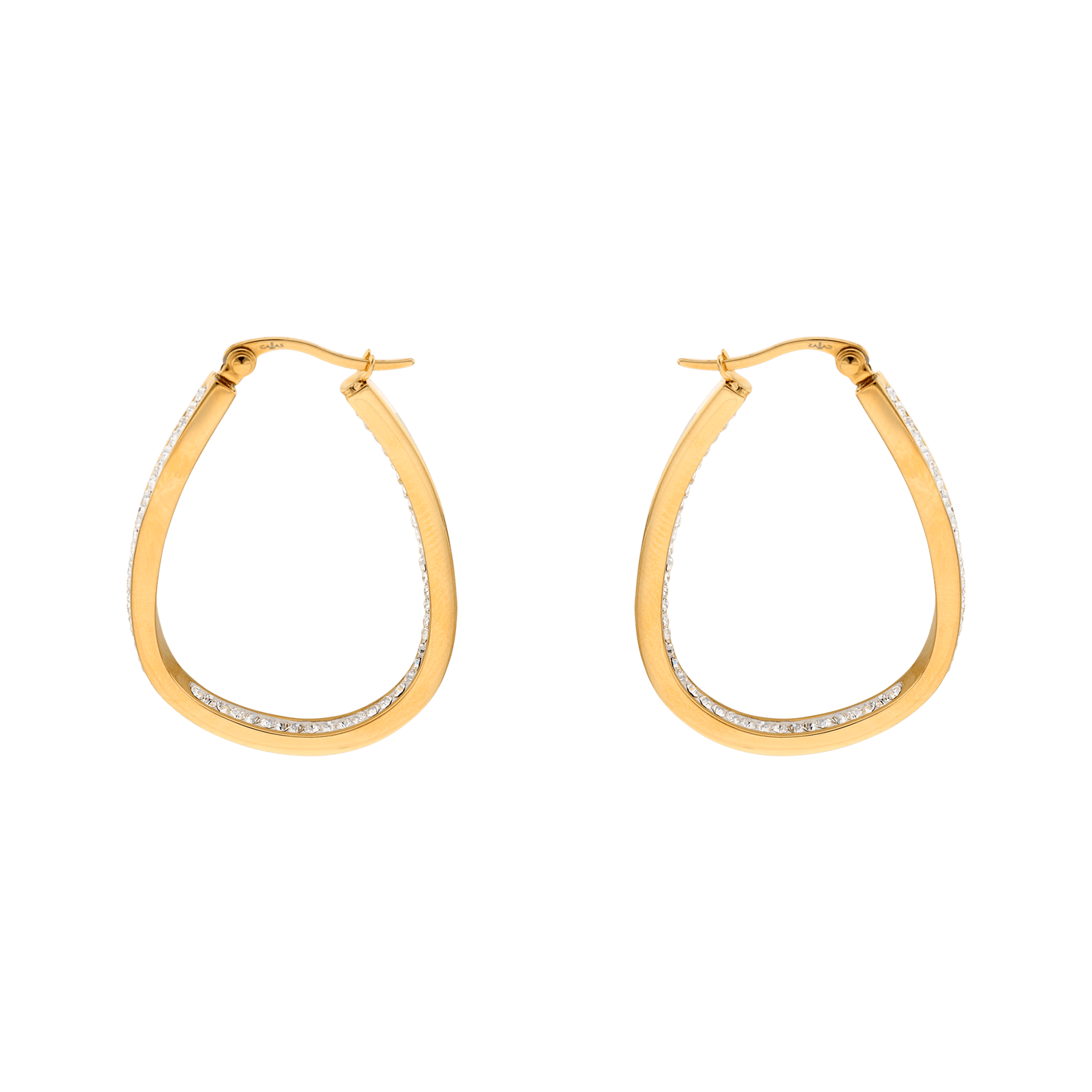 Créoles Callas Acier doré époxy et Cristal Preciosa