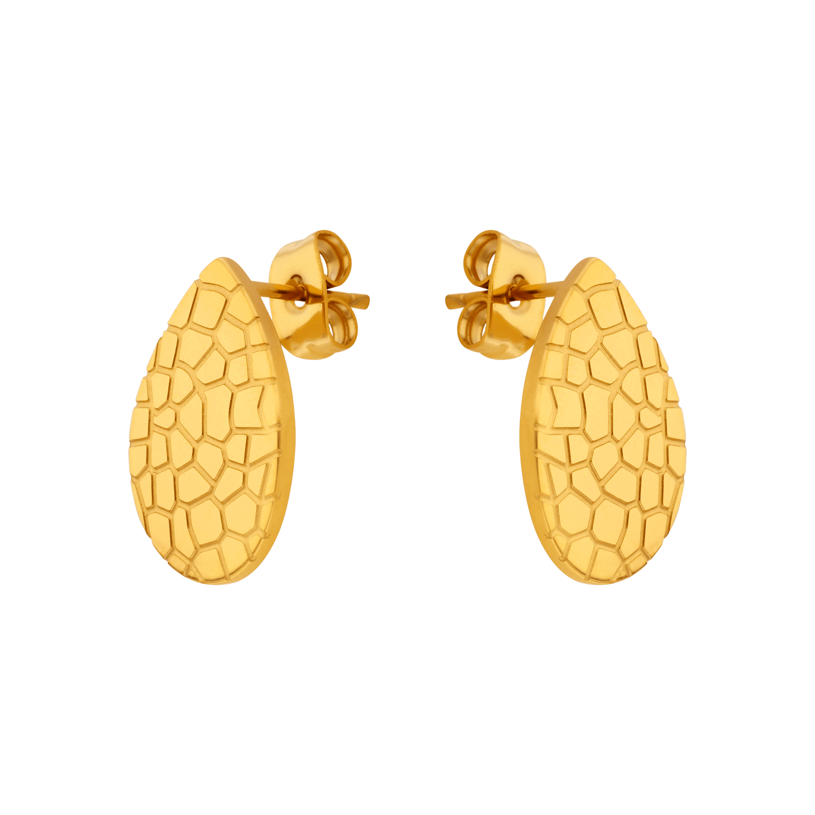 boucles d'oreilles callas acier doré pendentif motif écaille