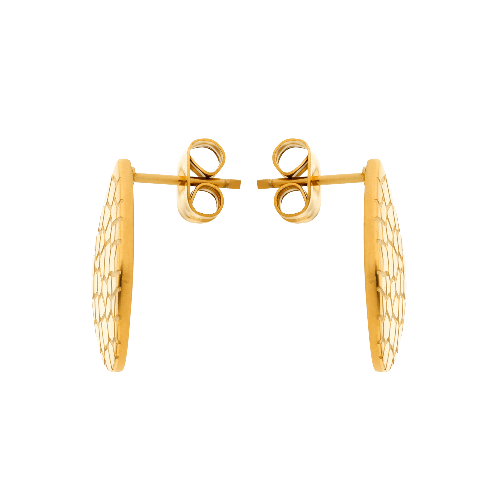boucles d'oreilles callas acier doré pendentif motif écaille