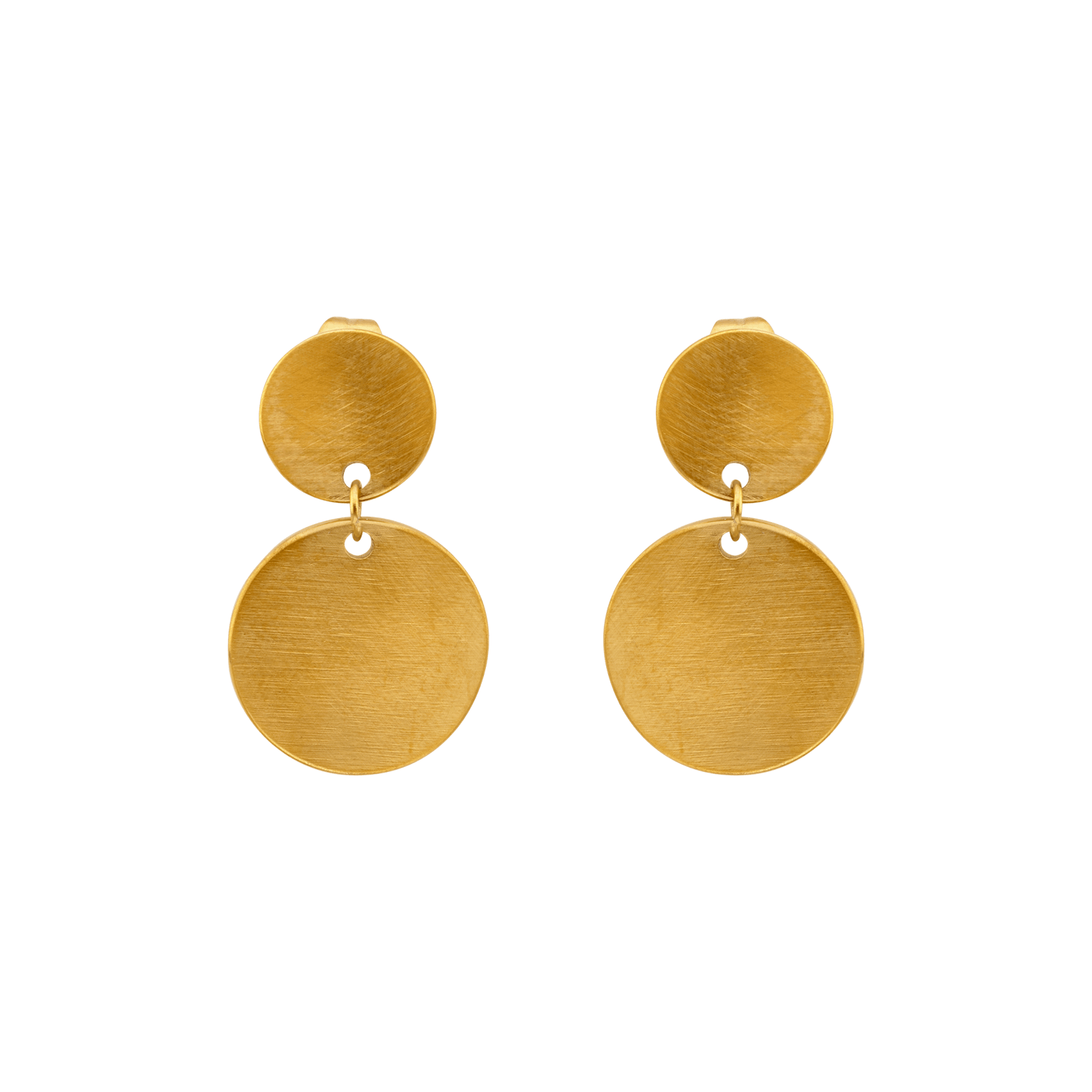 Boucles d'Oreilles Callas Acier doré Pendentif Pastilles brossées