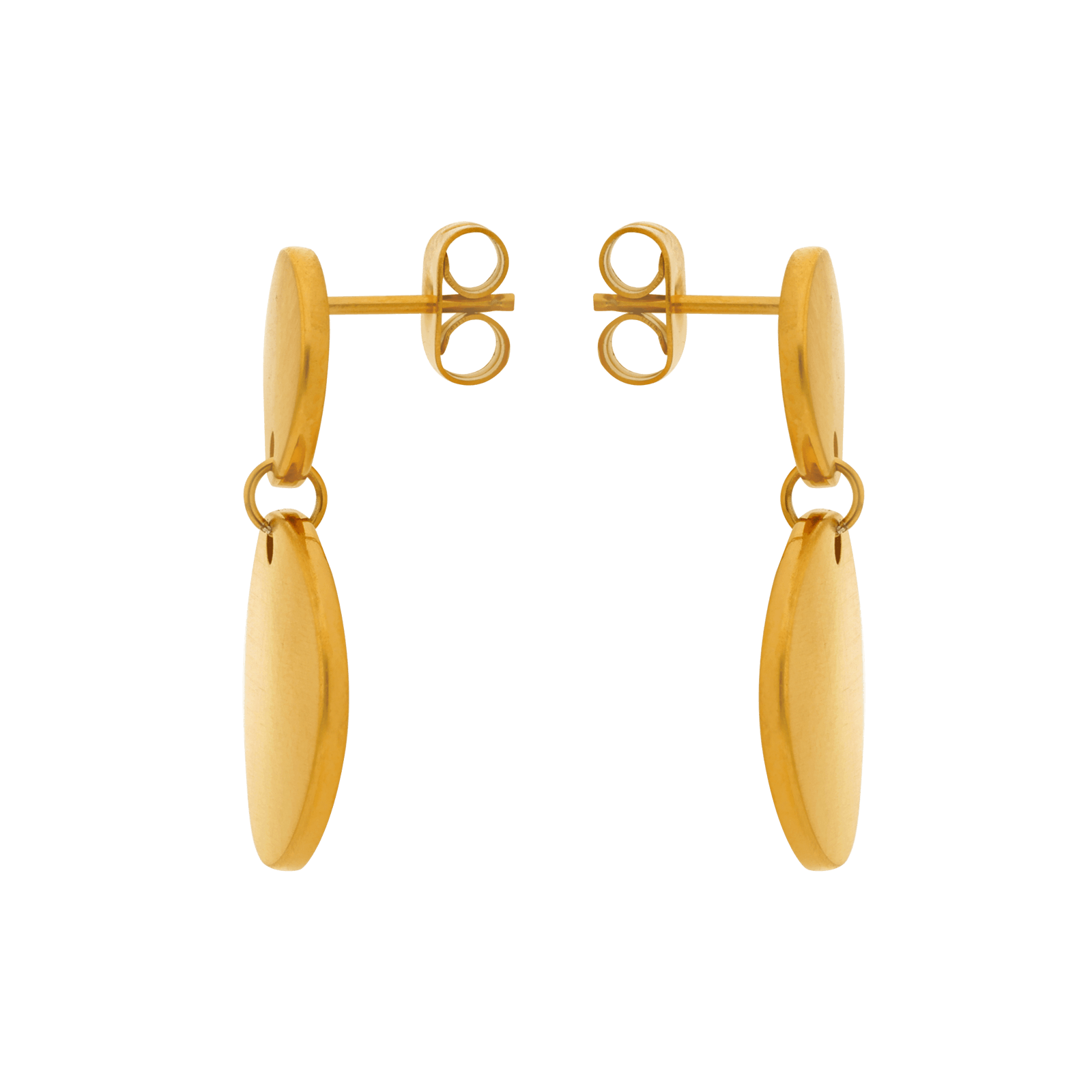 Boucles d'Oreilles Callas Acier doré Pendentif Pastilles brossées