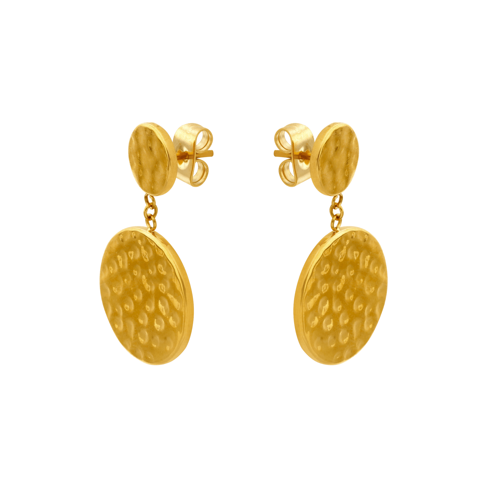 Boucles d'oreilles ACIER PASTILLES MARTELES