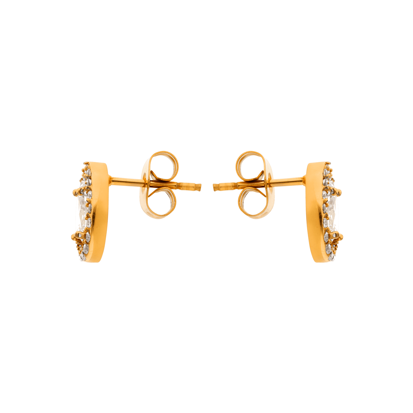 boucles d'oreilles callas acier doré grand modèle oxyde de zirconium