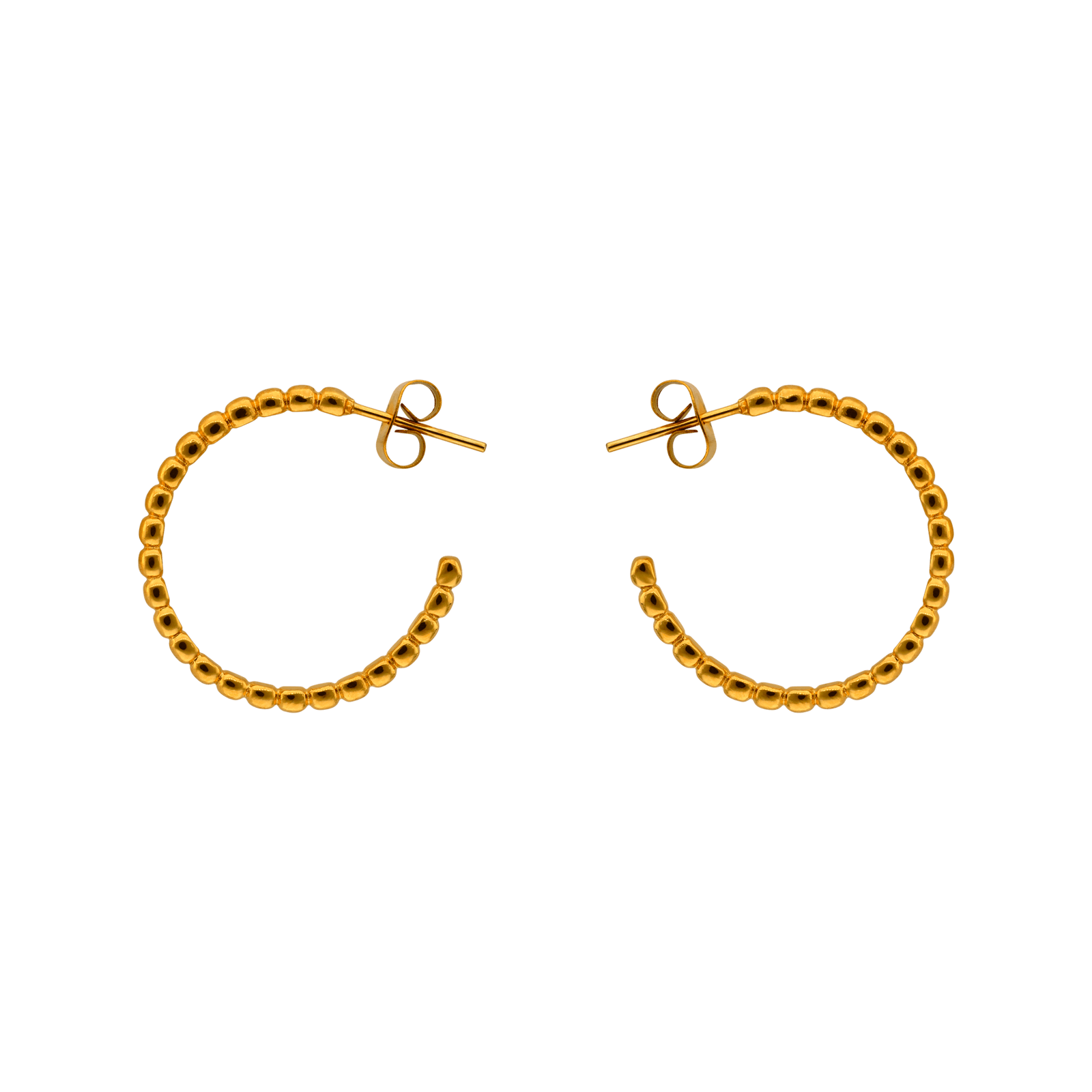 Créoles Callas Acier doré motif boules