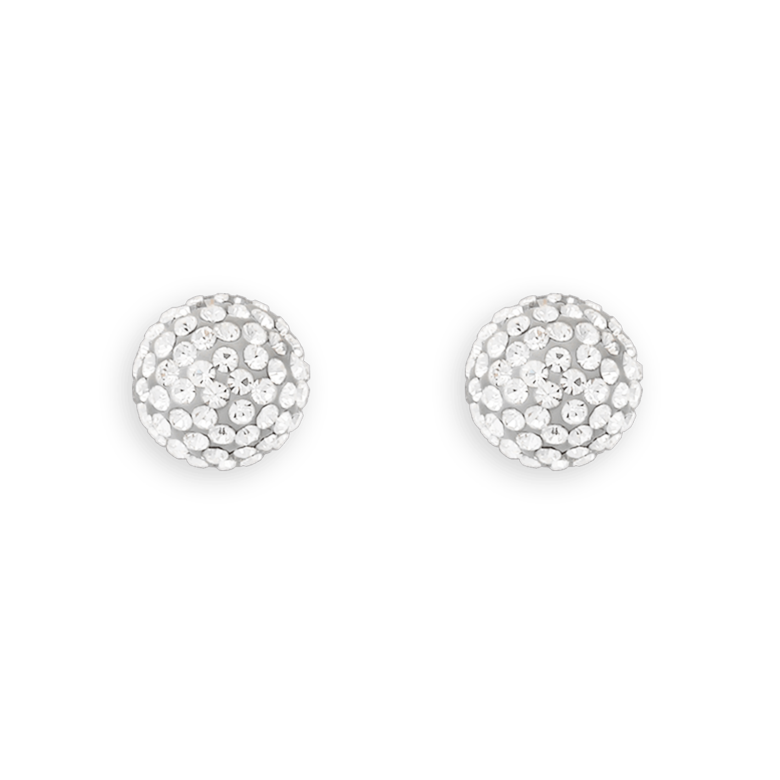 Boucles D'oreilles Acier Grain D'acier Cristal 8mm