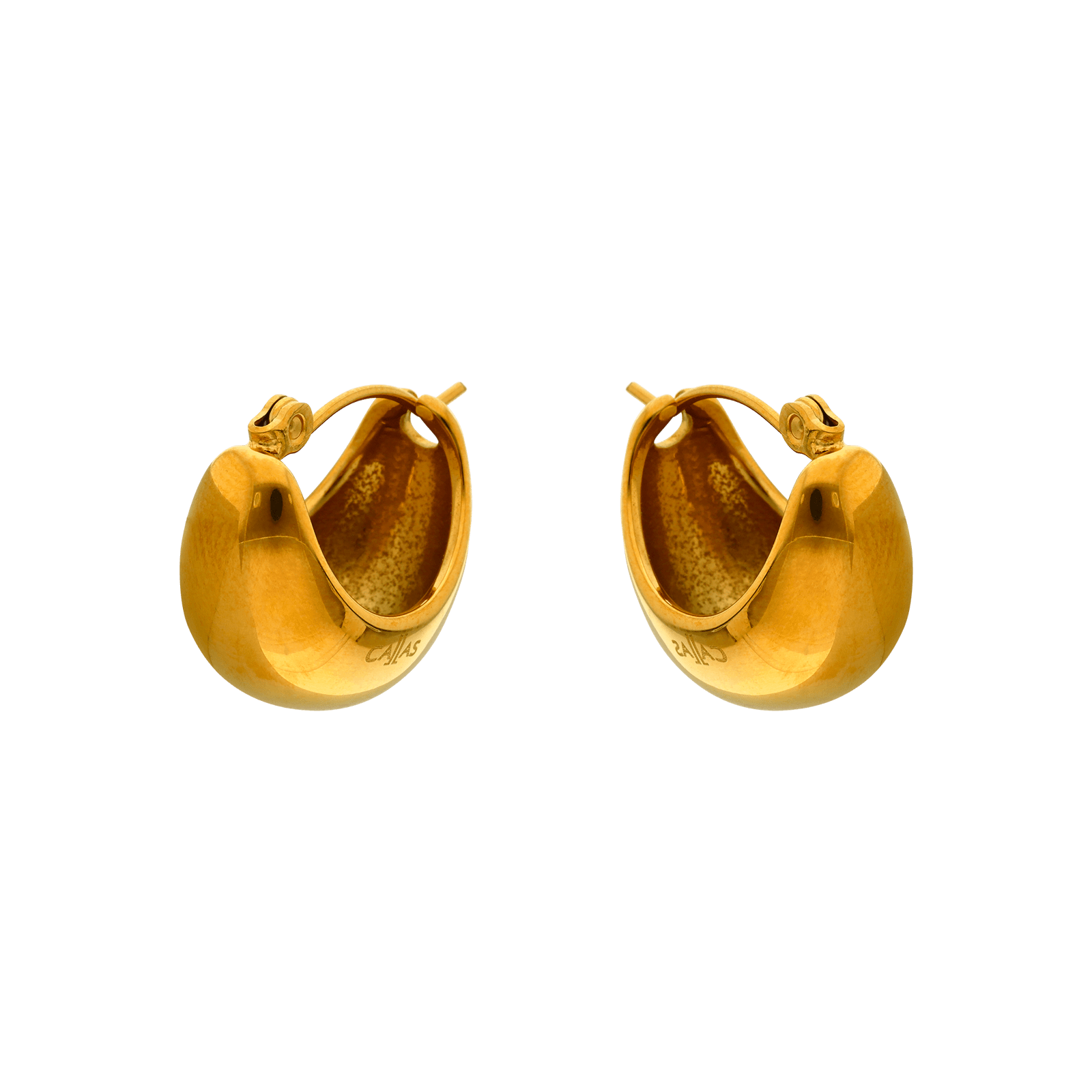 Créoles maille cubaine Callas Acier doré 16 millimètres