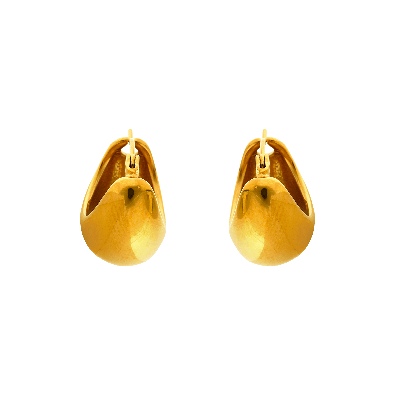 Créoles maille cubaine Callas Acier doré 16 millimètres