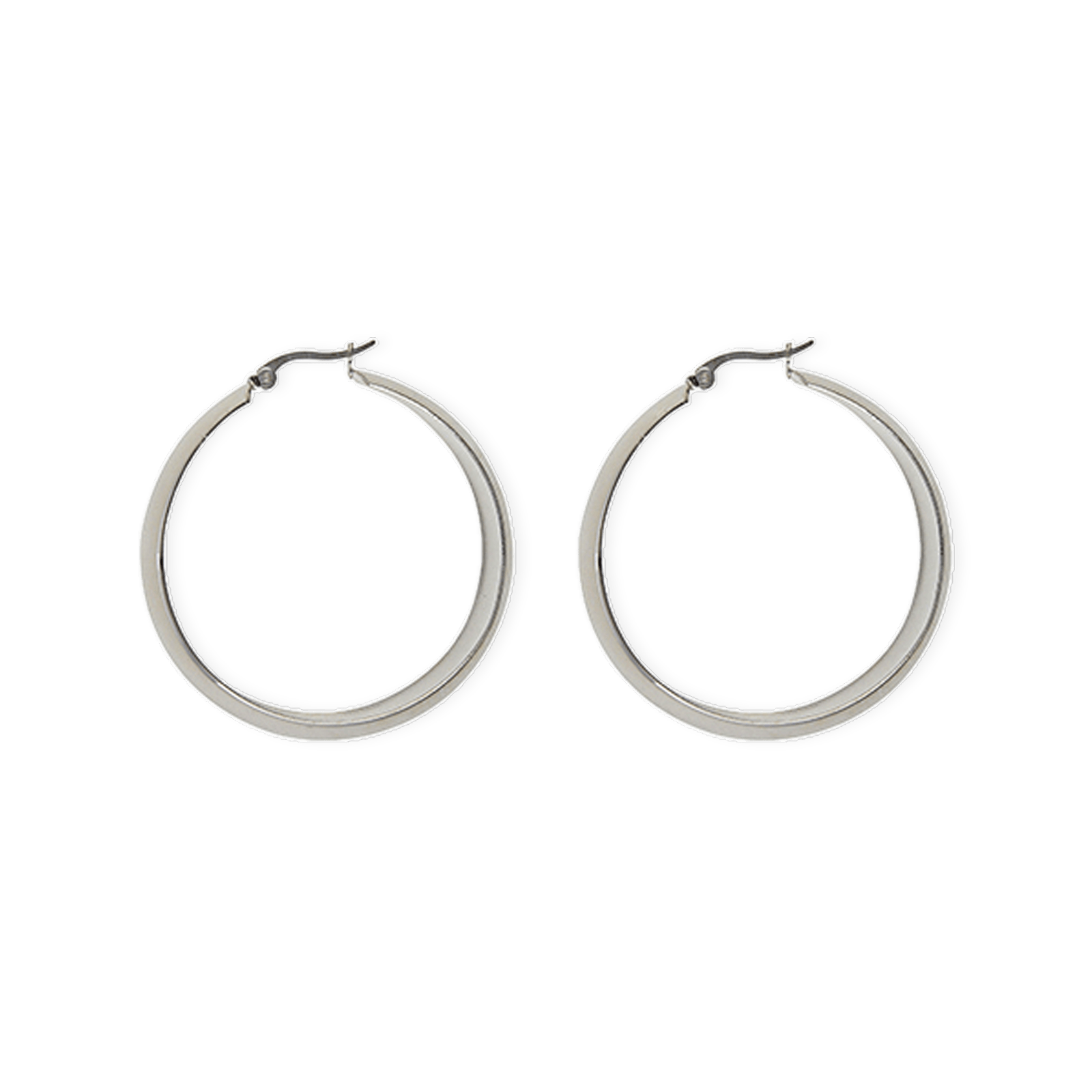 créoles acier couleur argent larges 45mm