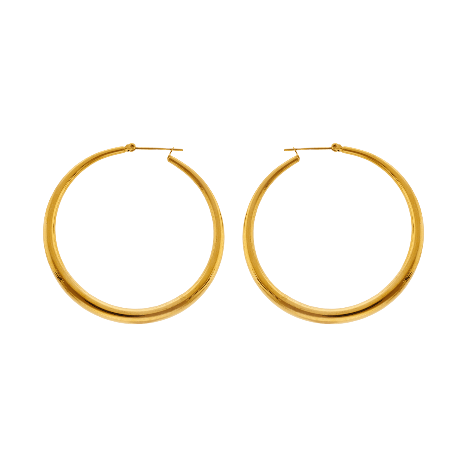 Créoles 60mm Tube 2A5mm Acier Jaune
