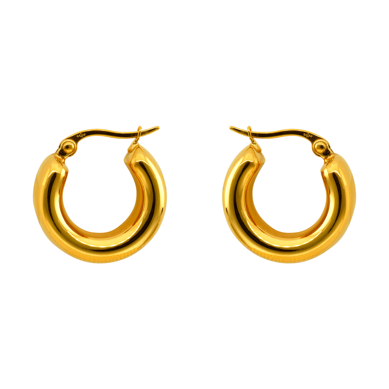 Créoles Callas Acier doré large diamètre 20 millimètres