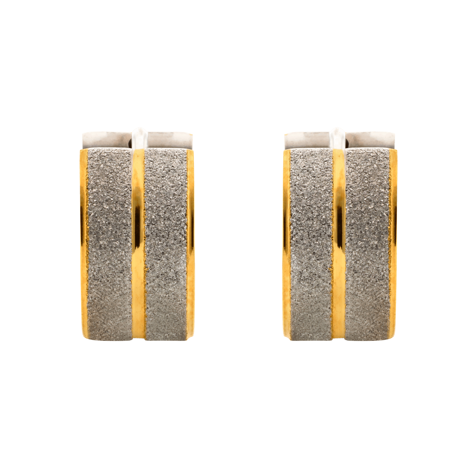 Créoles Callas Acier doré et paillettes gris