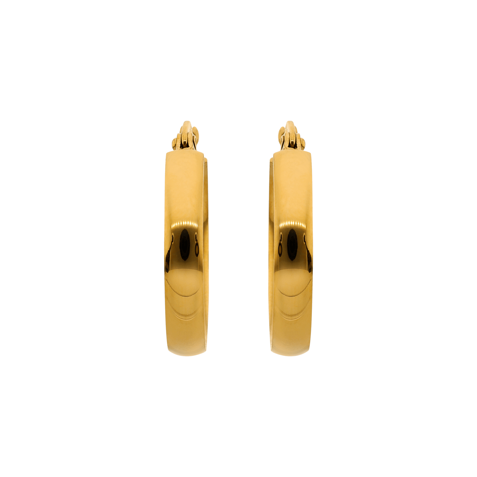 Créoles 23mm Tube 4mm Acier Jaune