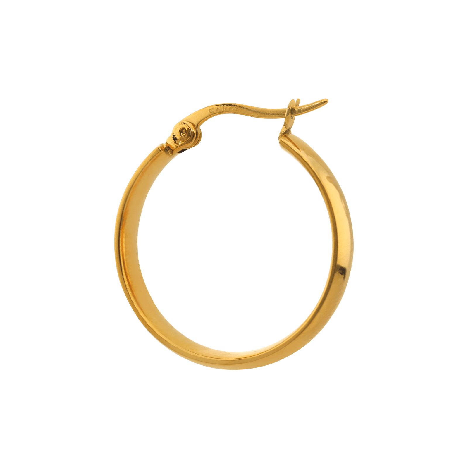 Créoles 43mm Tube 4mm  Acier Jaune