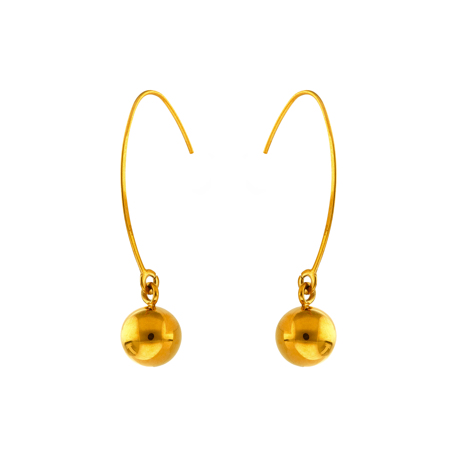 boucles d'oreilles crochet boule callas acier doré