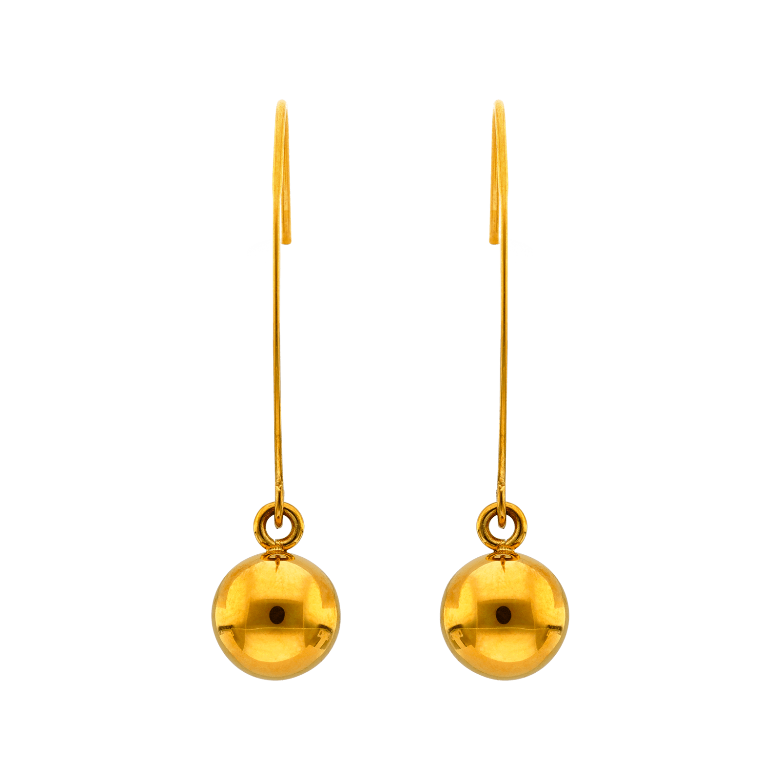 boucles d'oreilles crochet boule callas acier doré