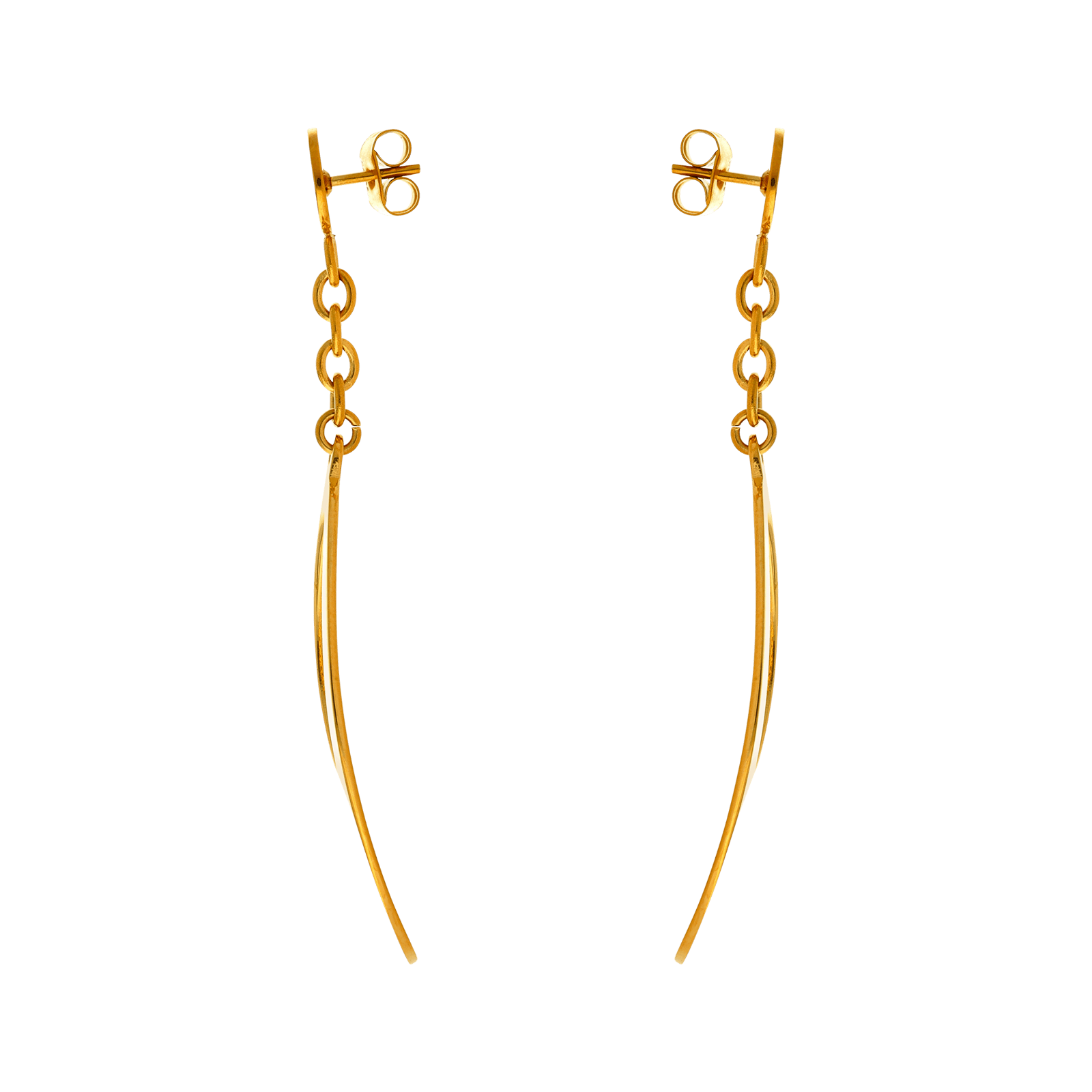 Boucles d'Oreilles Callas Pendentif ovale ajouré Acier doré