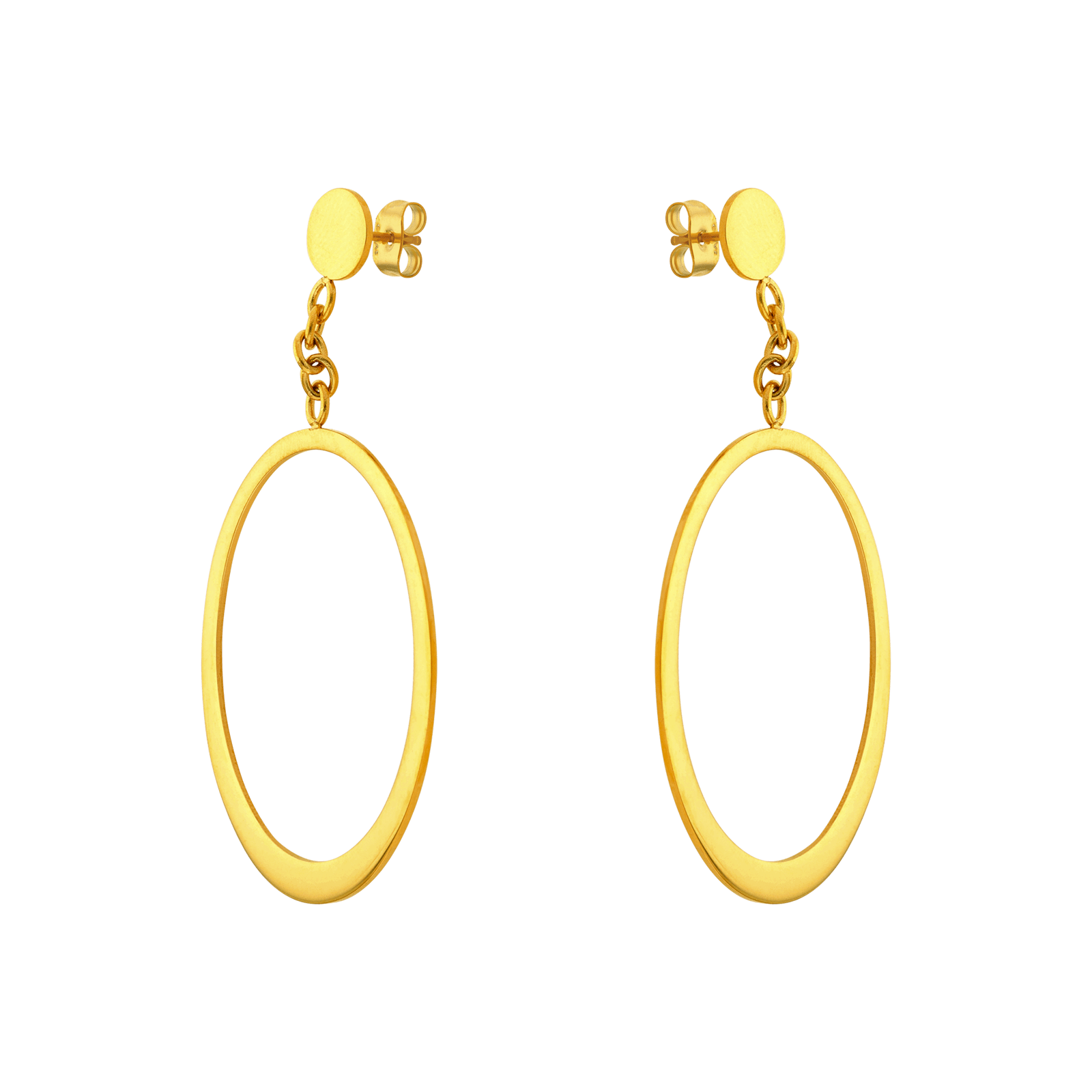 Boucles d'Oreilles Callas Pendentif Fil rond Acier doré