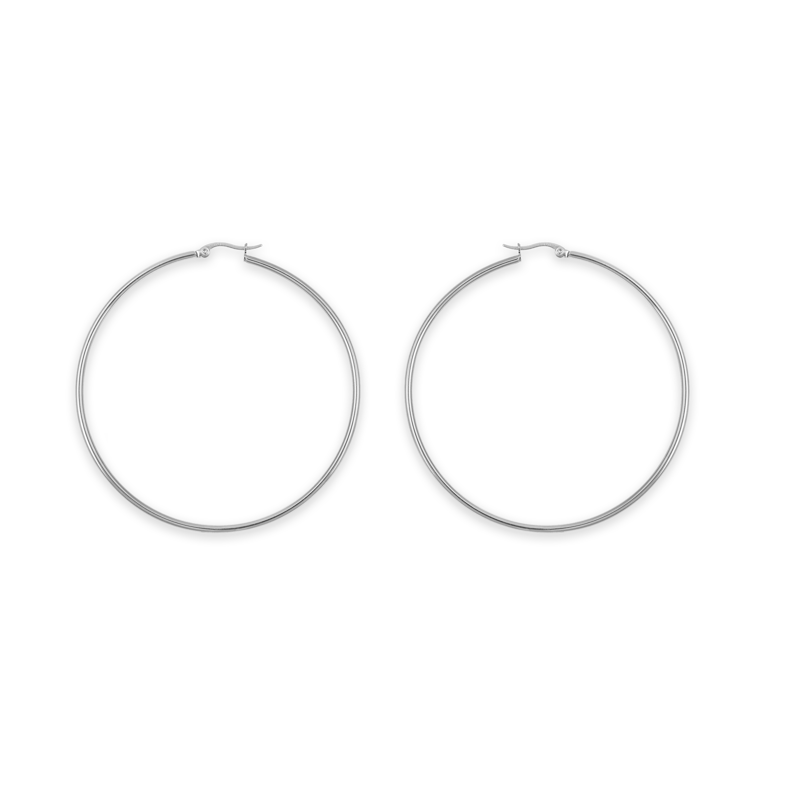 créoles acier couleur argent 60mm