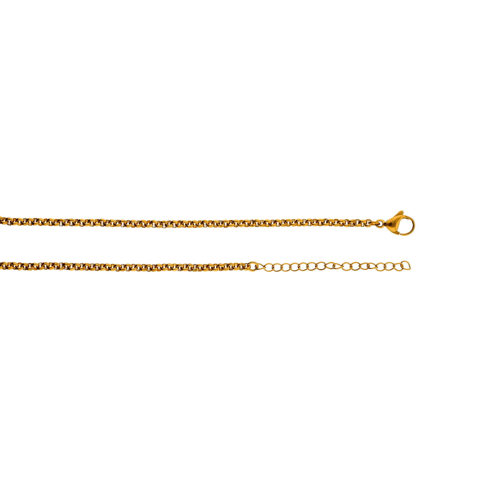 Collier Callas Acier doré Boule et anneau Cristal 40 plus 5 centimètres