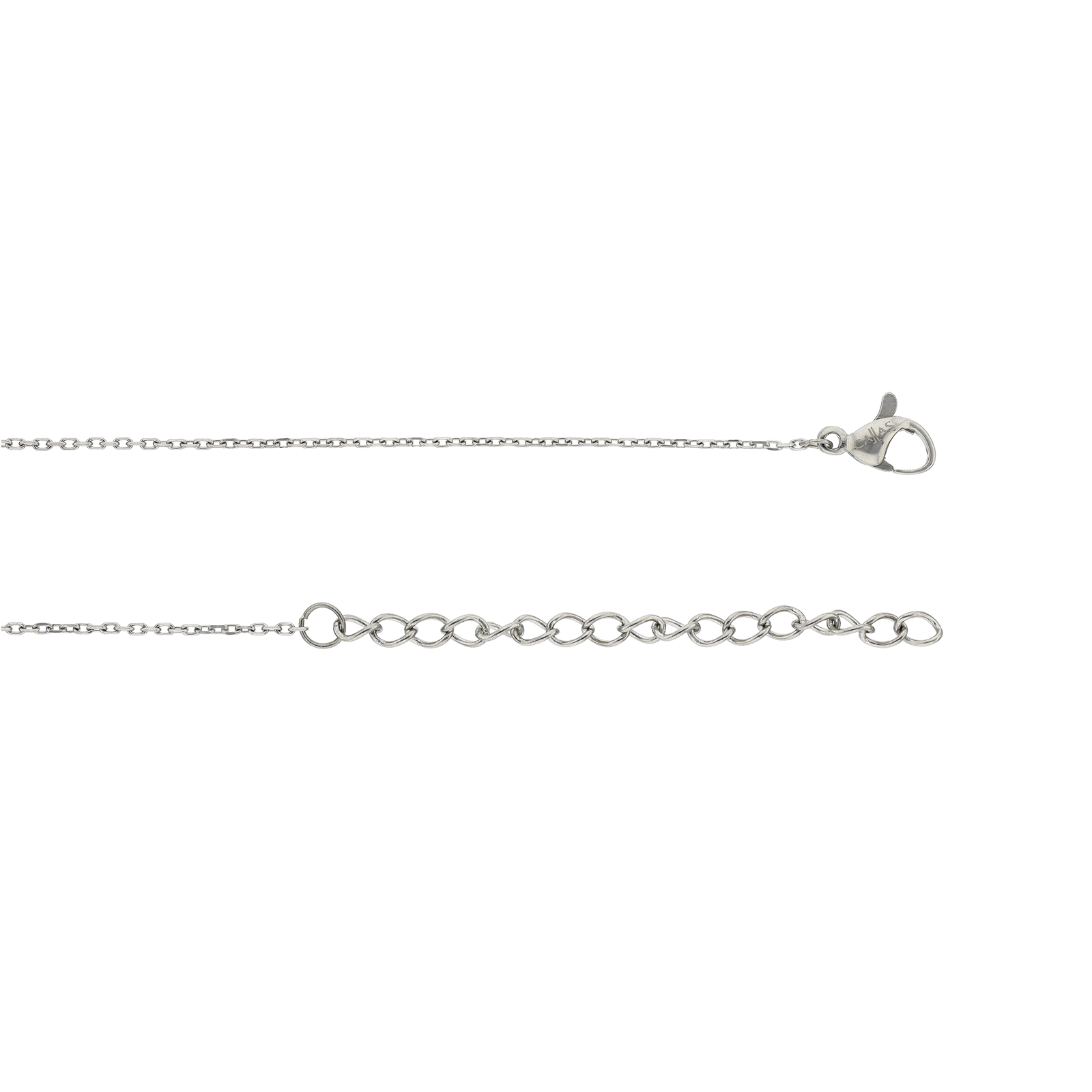 Collier Callas Acier Pendentif motif Cristal 45 plus 5 centimètres