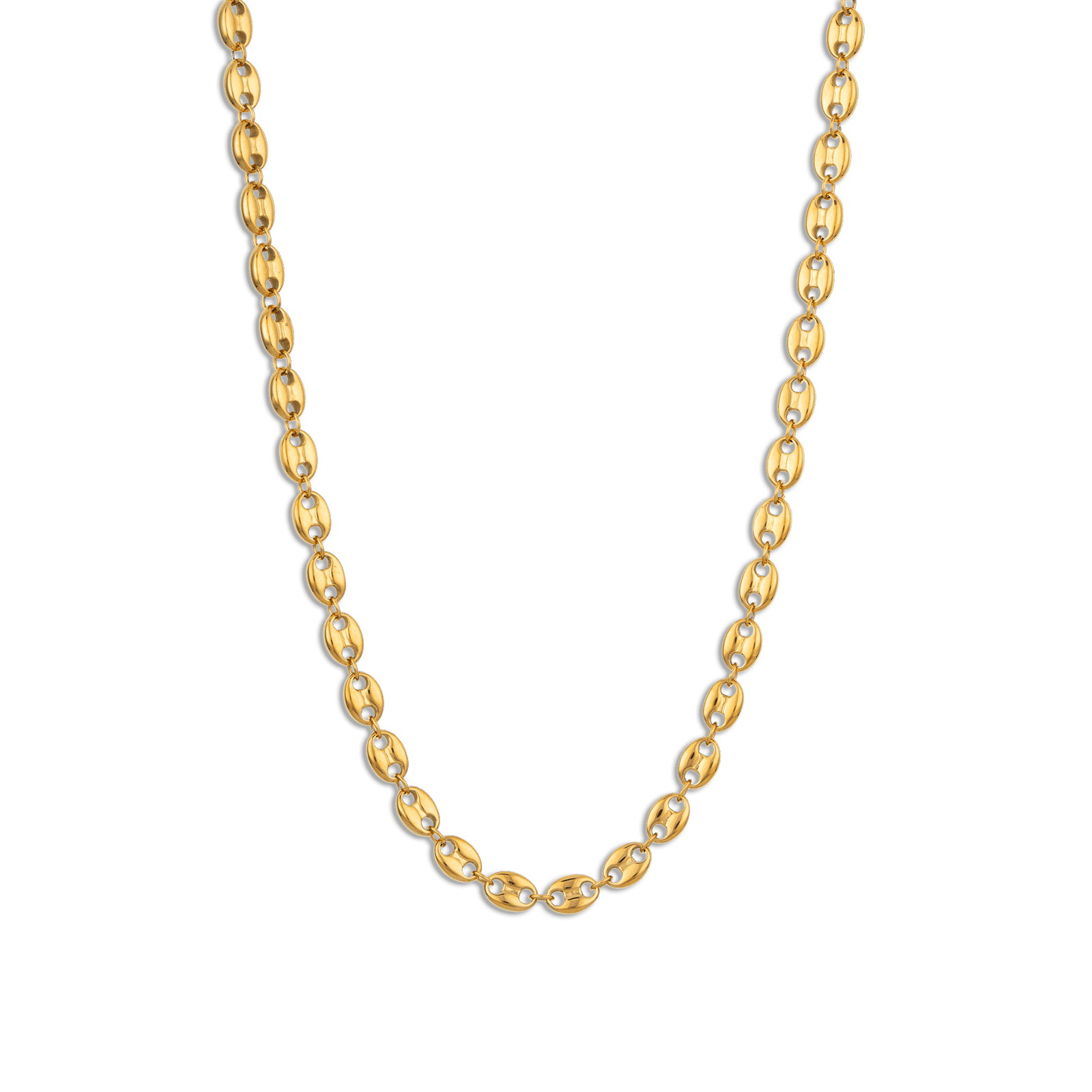 Collier Acier Jaune Grain de Café