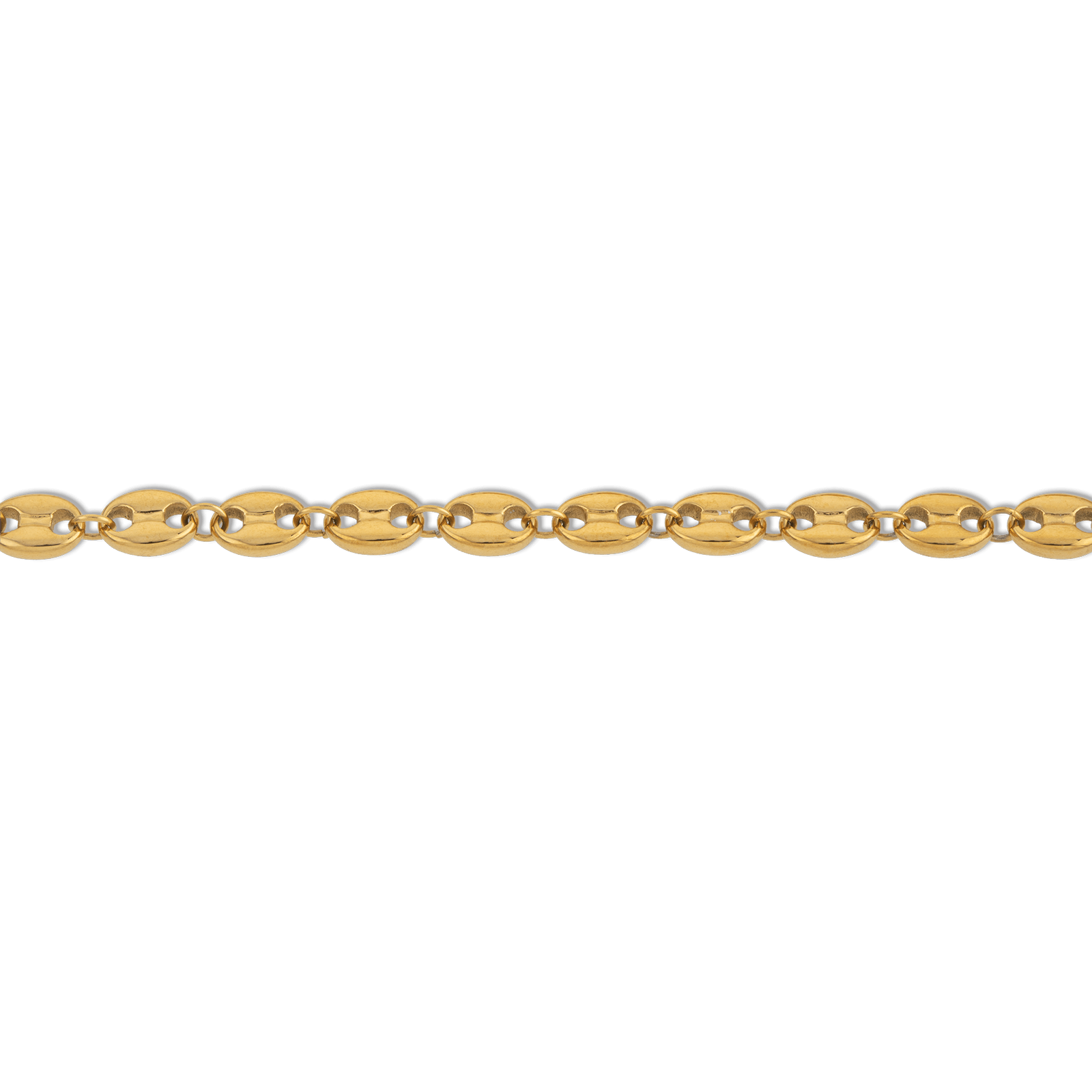 Collier Acier Jaune Grain de Café
