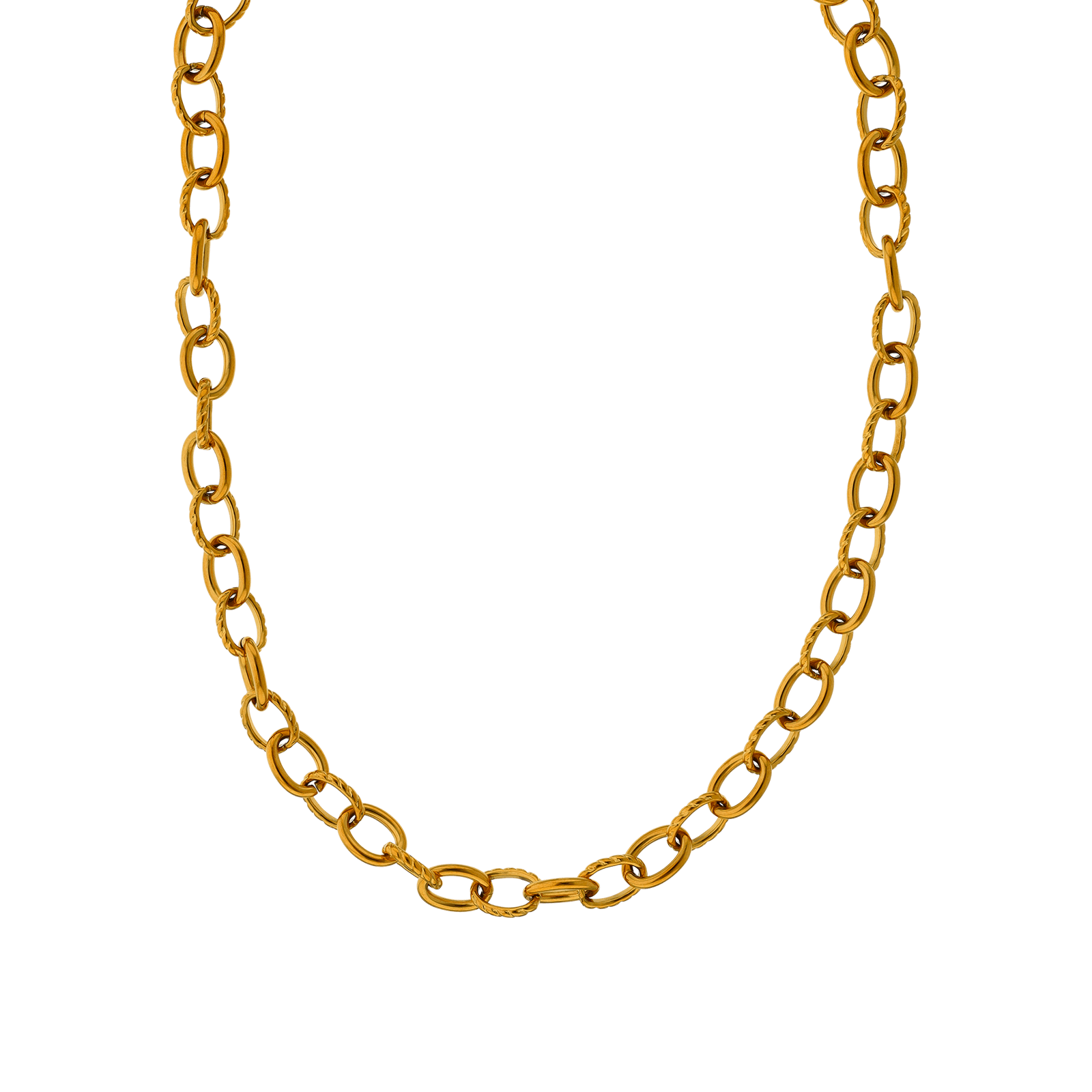 Collier Callas Acier maille Forçat alternée lisse et torsade 45 plus 5 centimètres